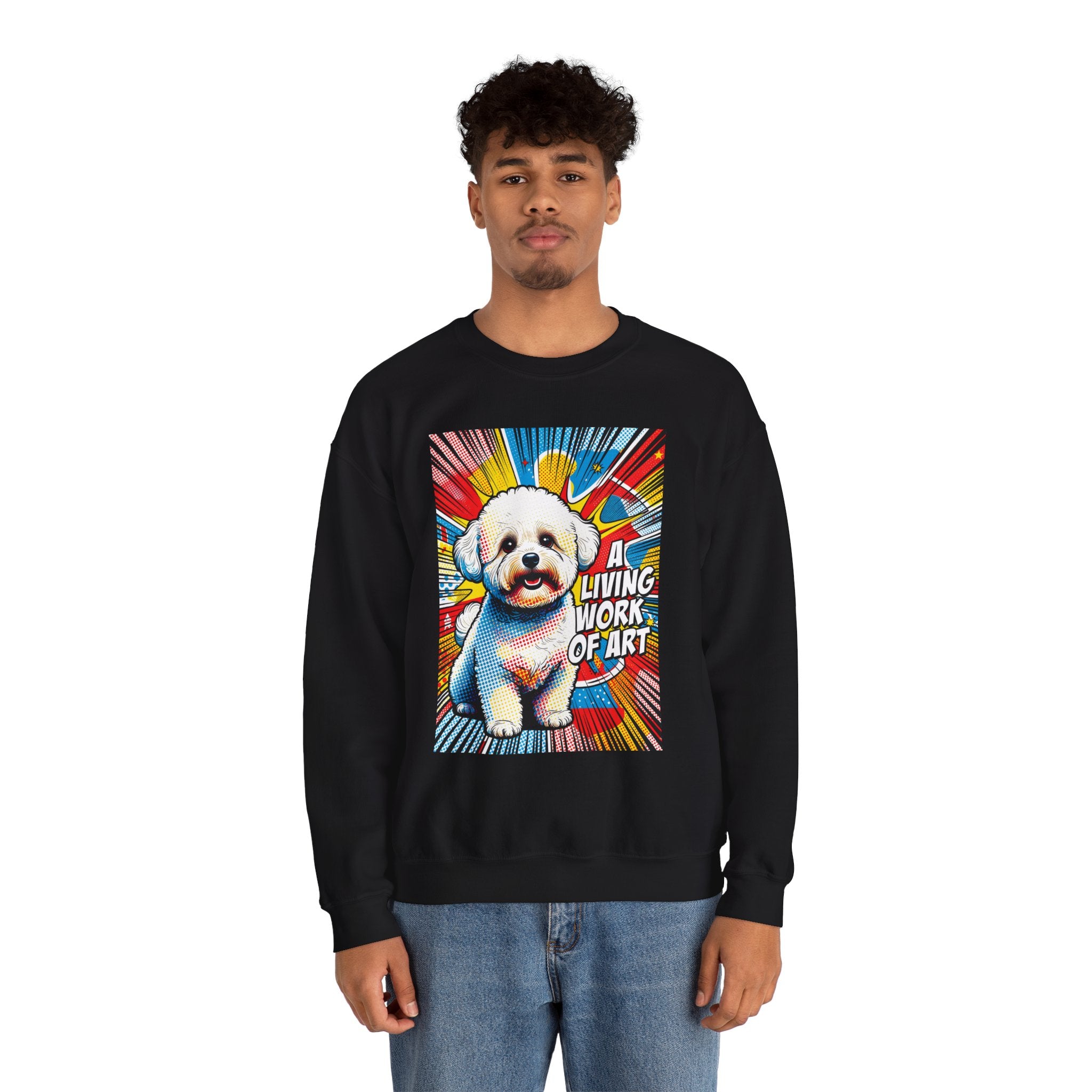 Bichon Frise Sweatshirt | Living Work of Art Collection | Pop Art