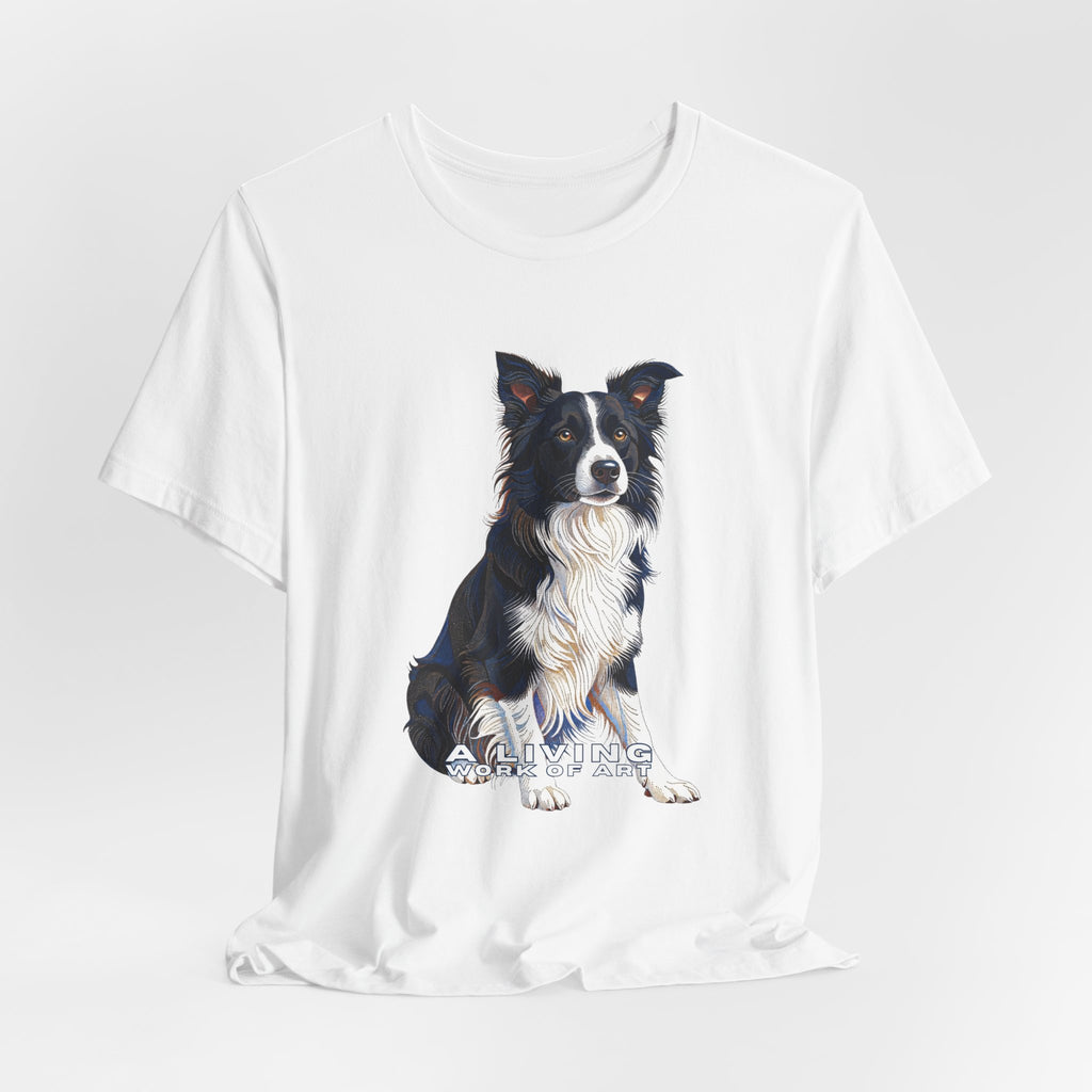 Border Collie T Shirt | Living Work of Art Collection | Pointillism Style