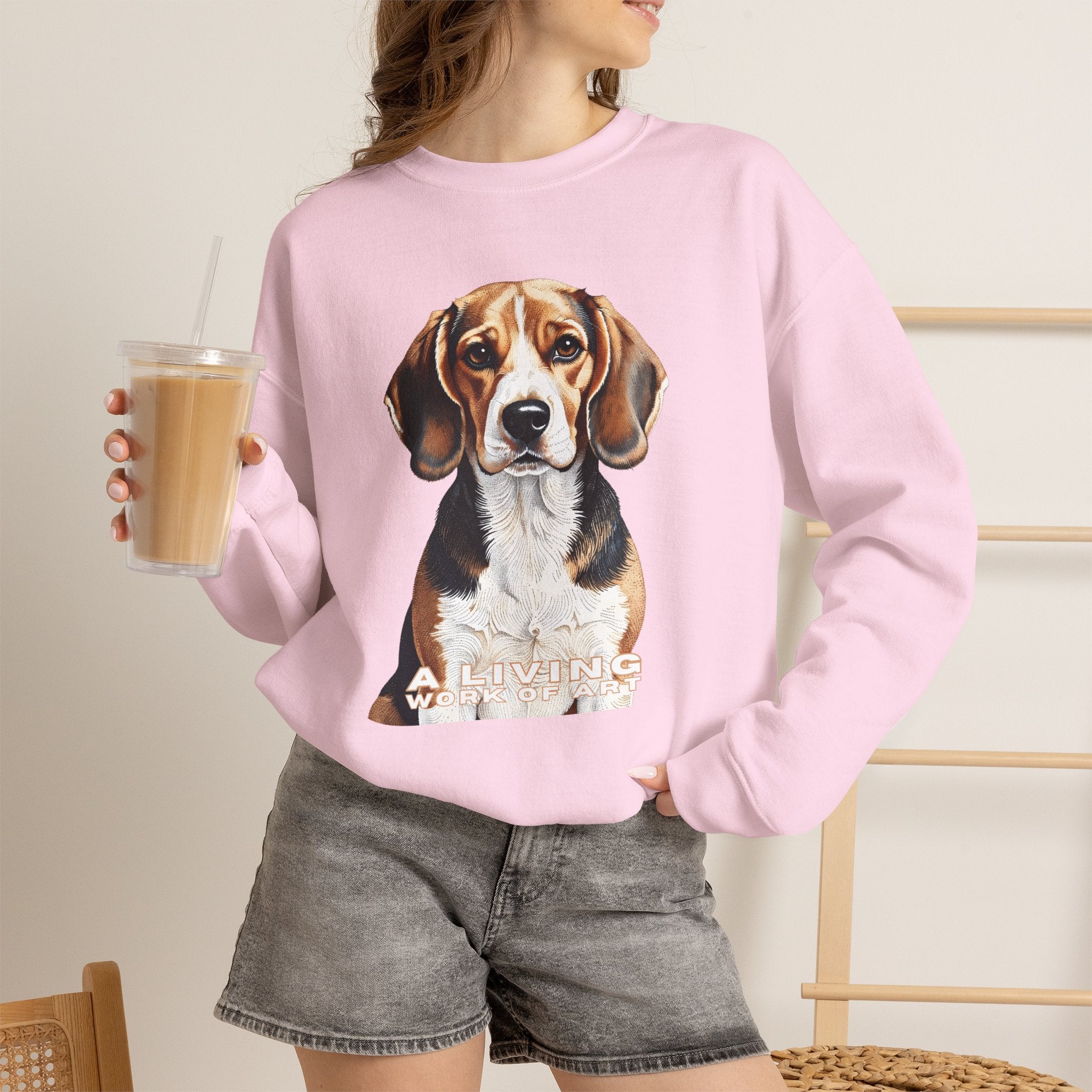 Beagle Sweatshirt | Living Work of Art Collection | Pointillism Style