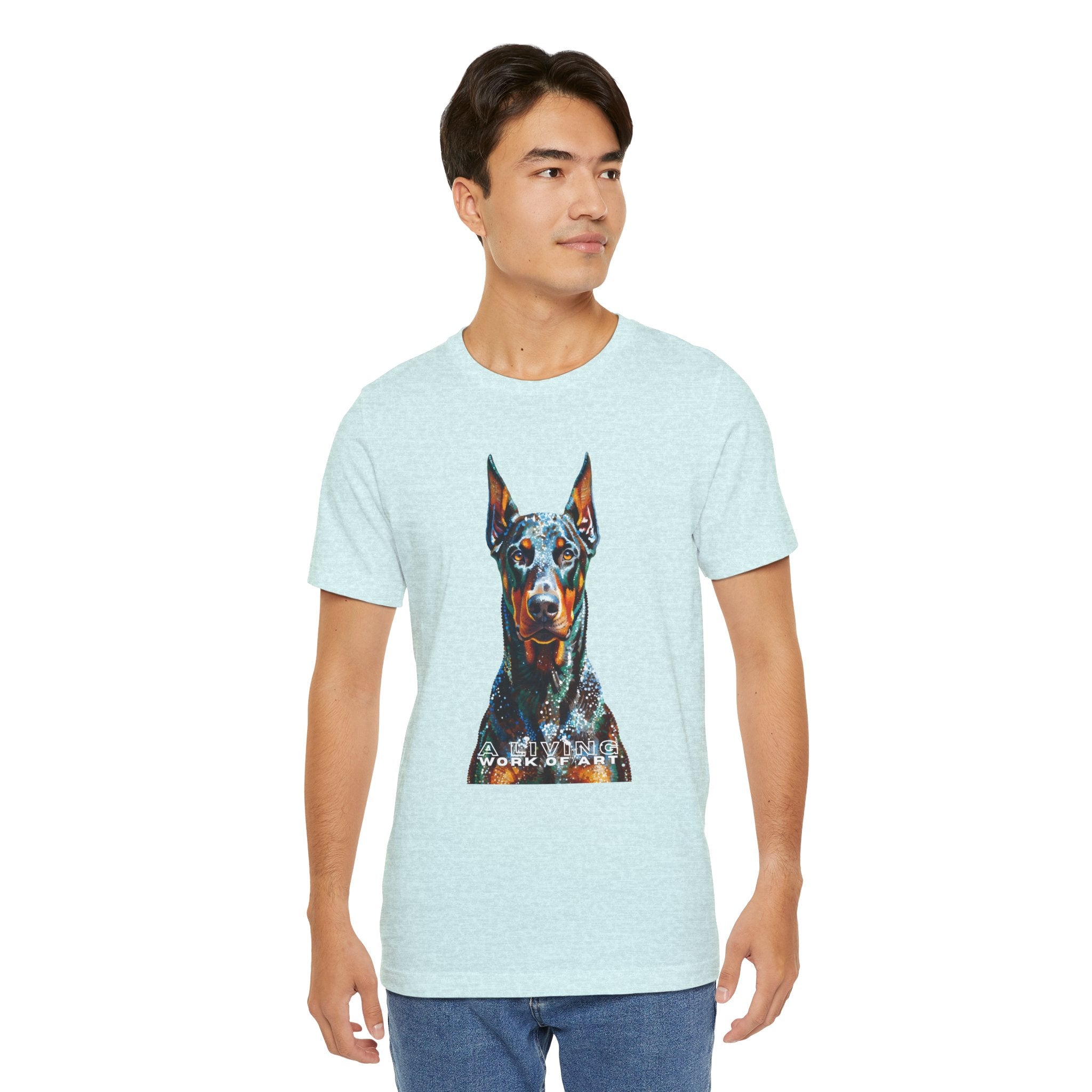 Doberman Pinscher T Shirt | Living Work of Art Collection | Pointillism Style