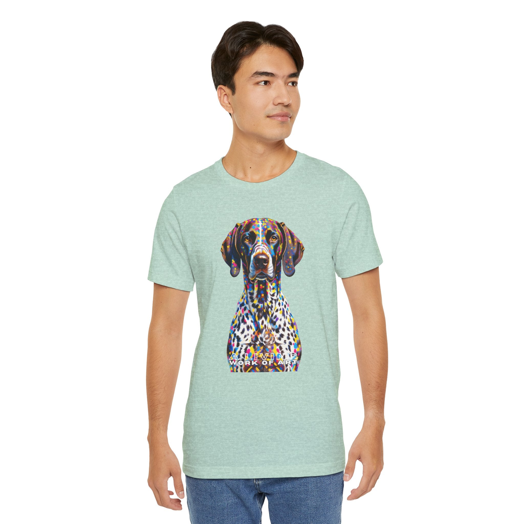 German Shorthaired Pointer T Shirt | Living Work of Art Collection | Pointillism Style