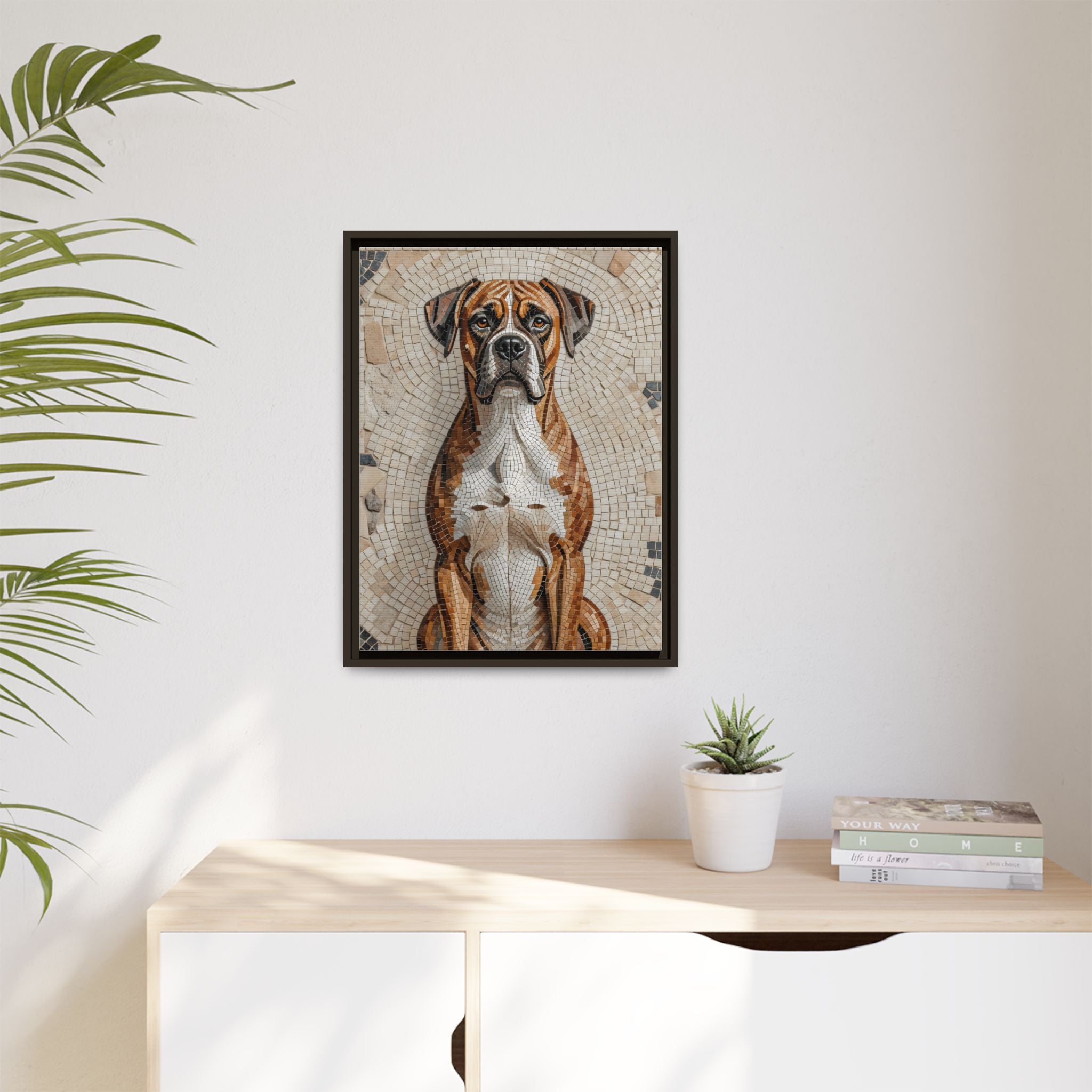 Boxer Canvas Wall Art | Living Work of Art Collection | Mosaic Style Print
