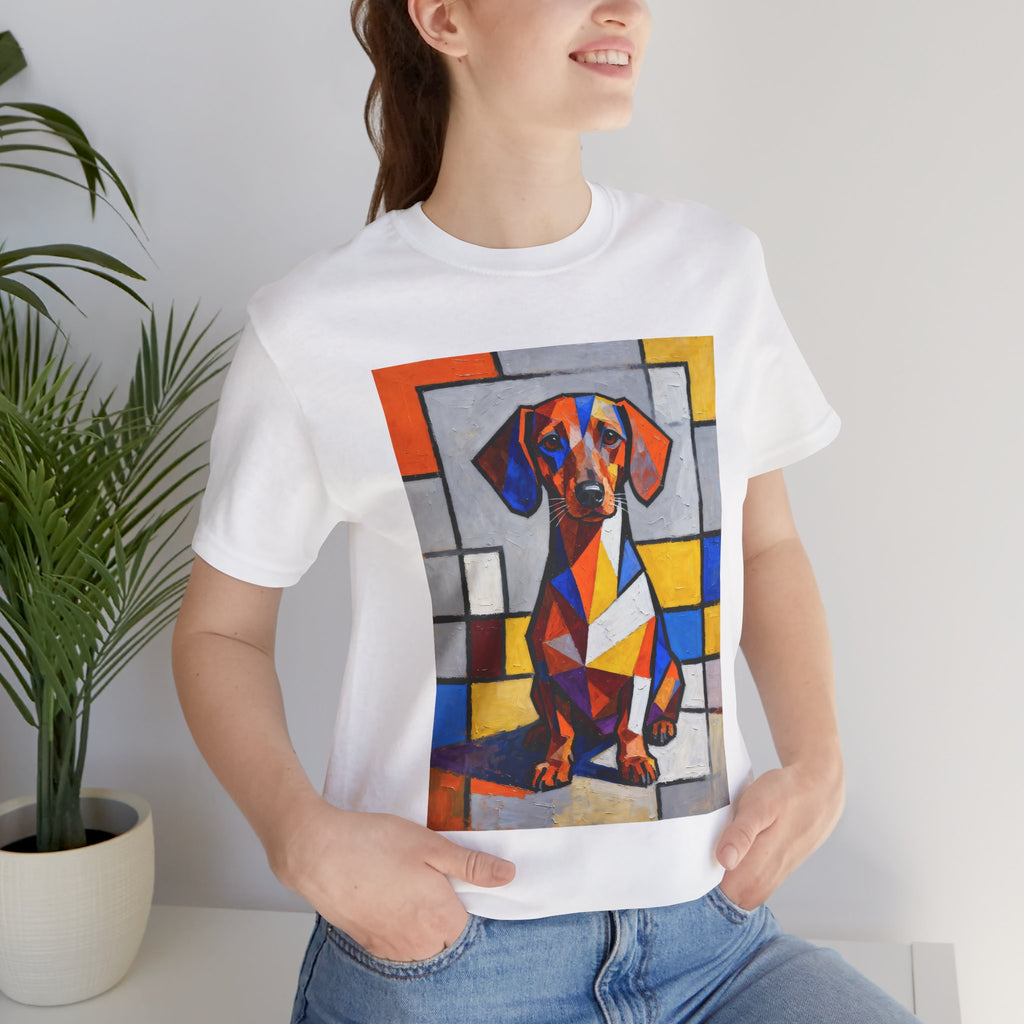 Dachshund T Shirt | Living Work of Art Collection | Cubist Style