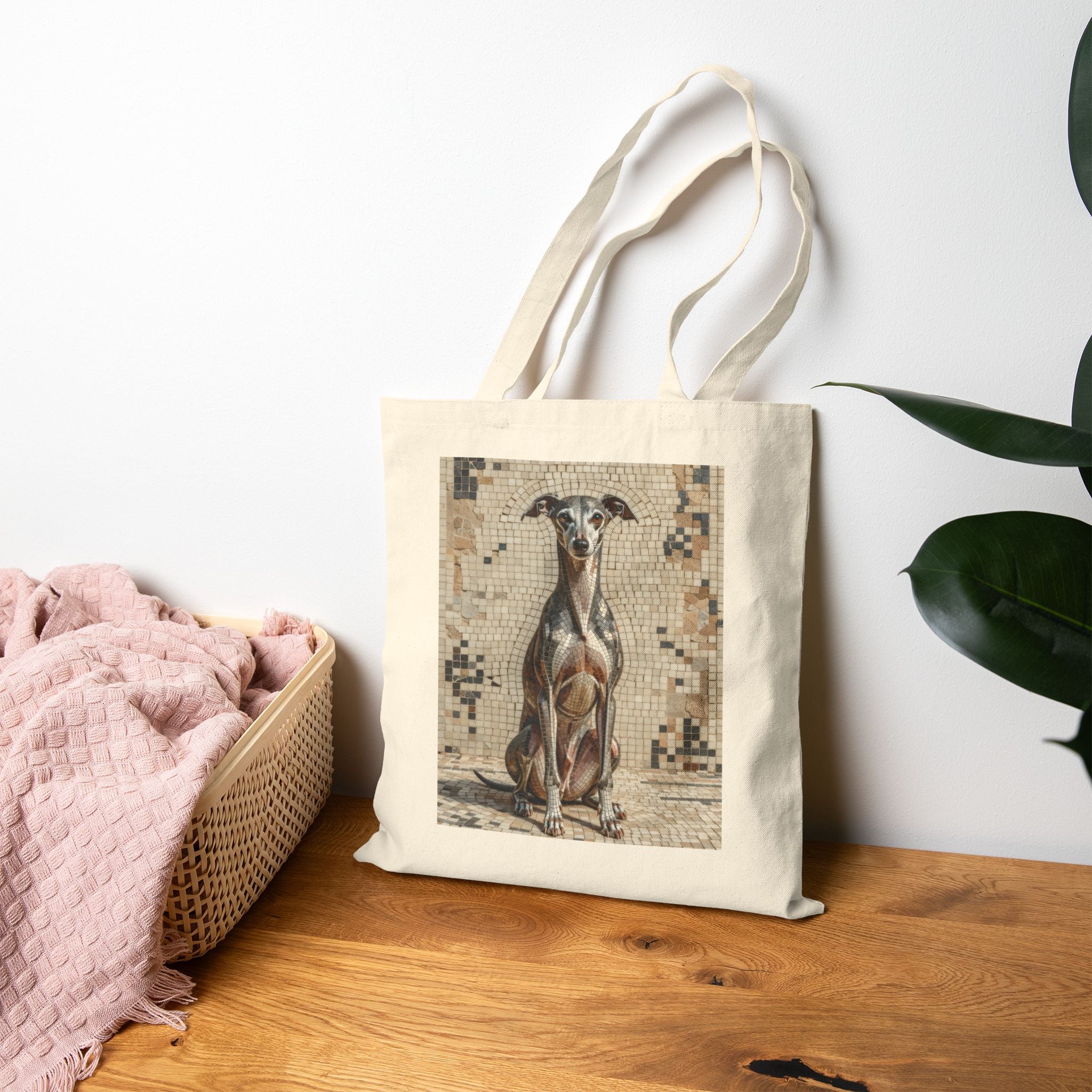 Italian Greyhound Tote Bag | Living Work of Art Collection | Mosaic Style