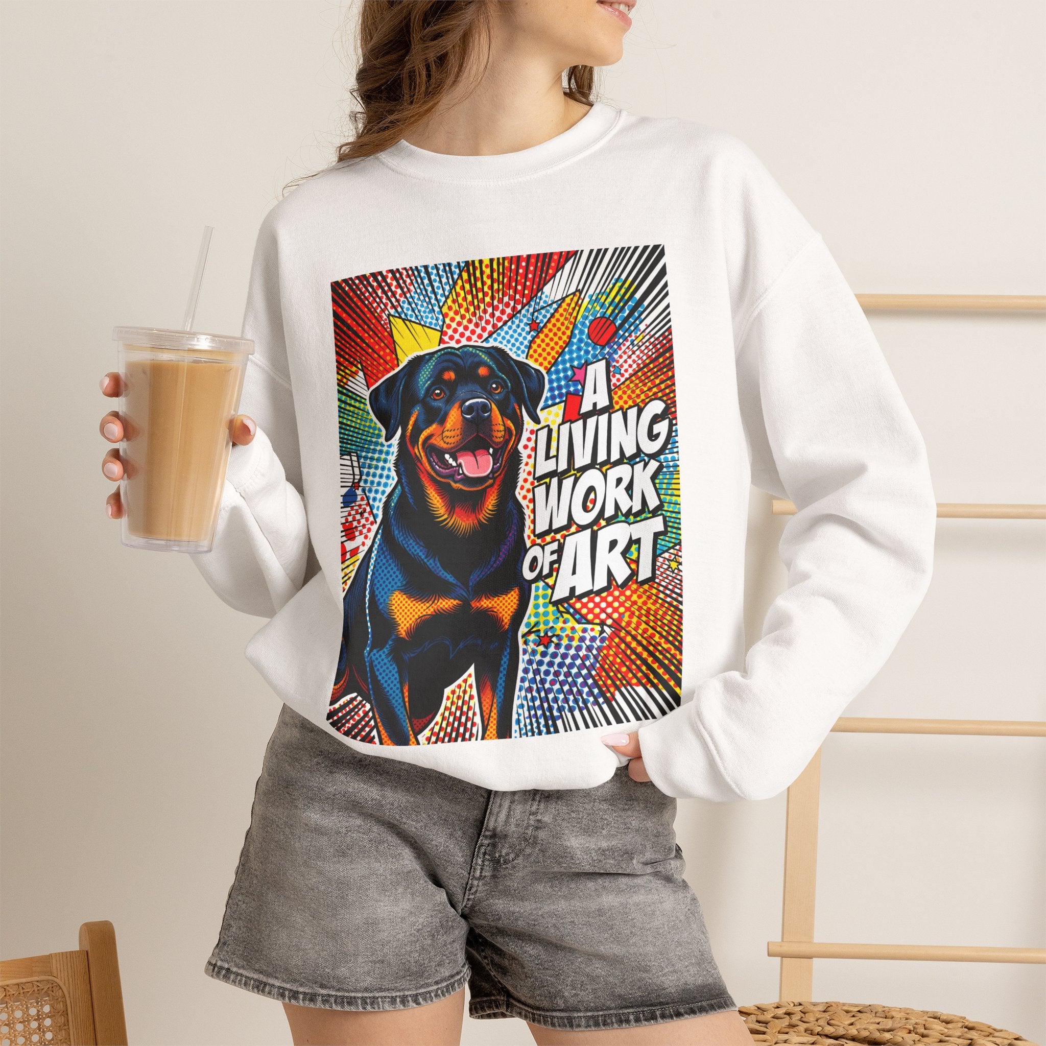 Rottweiler Sweatshirt I Living Work of Art Collection | Pop Art