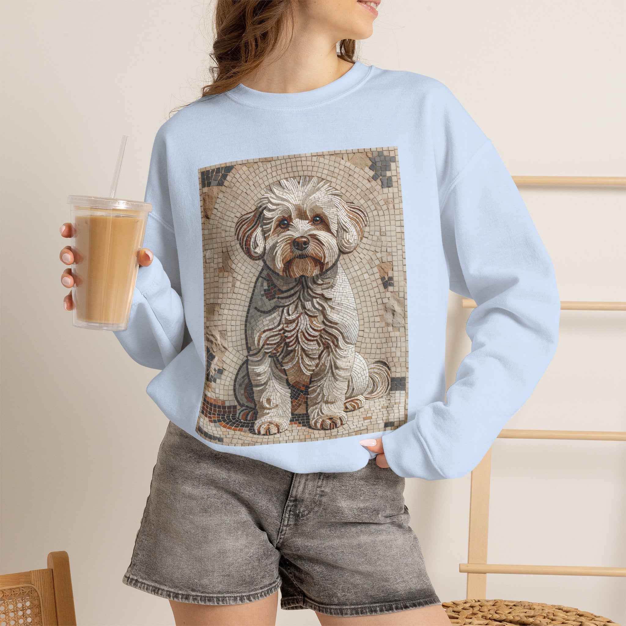 Bichon Frise Sweatshirt | Living Work of Art Collection | Mosaic Style