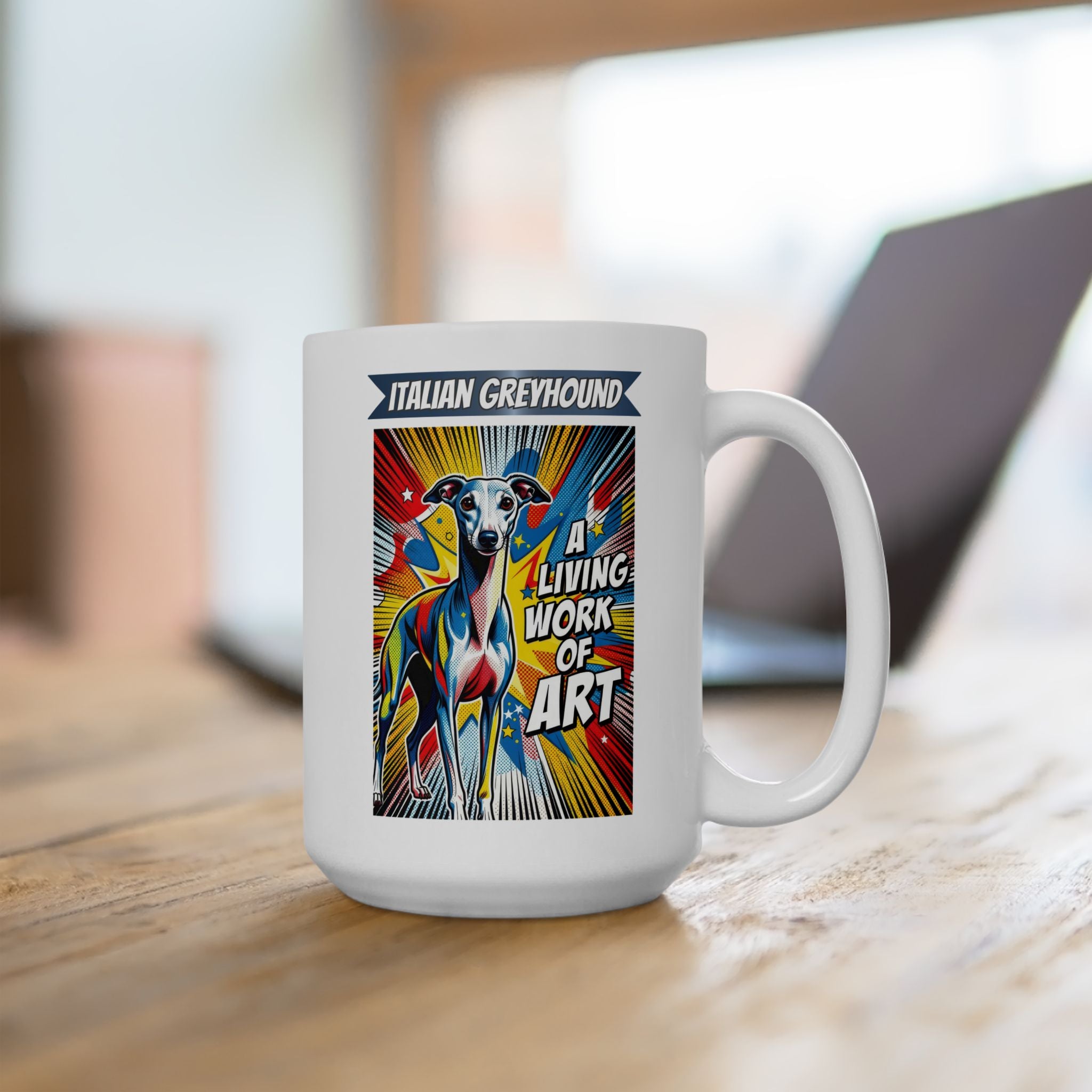Italian Greyhound Coffee Mug | Living Work of Art Collection | Pop Art