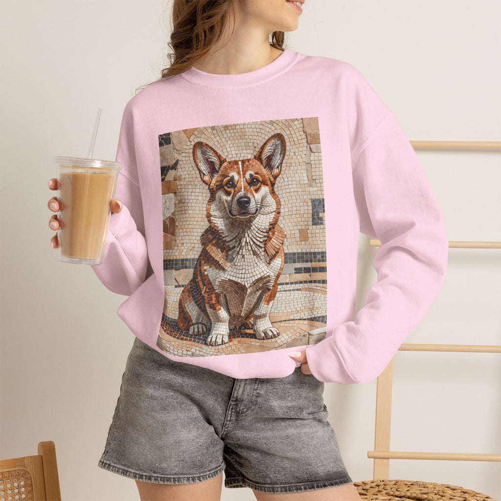 Corgi Sweatshirt | Living Work of Art Collection | Mosaic Style