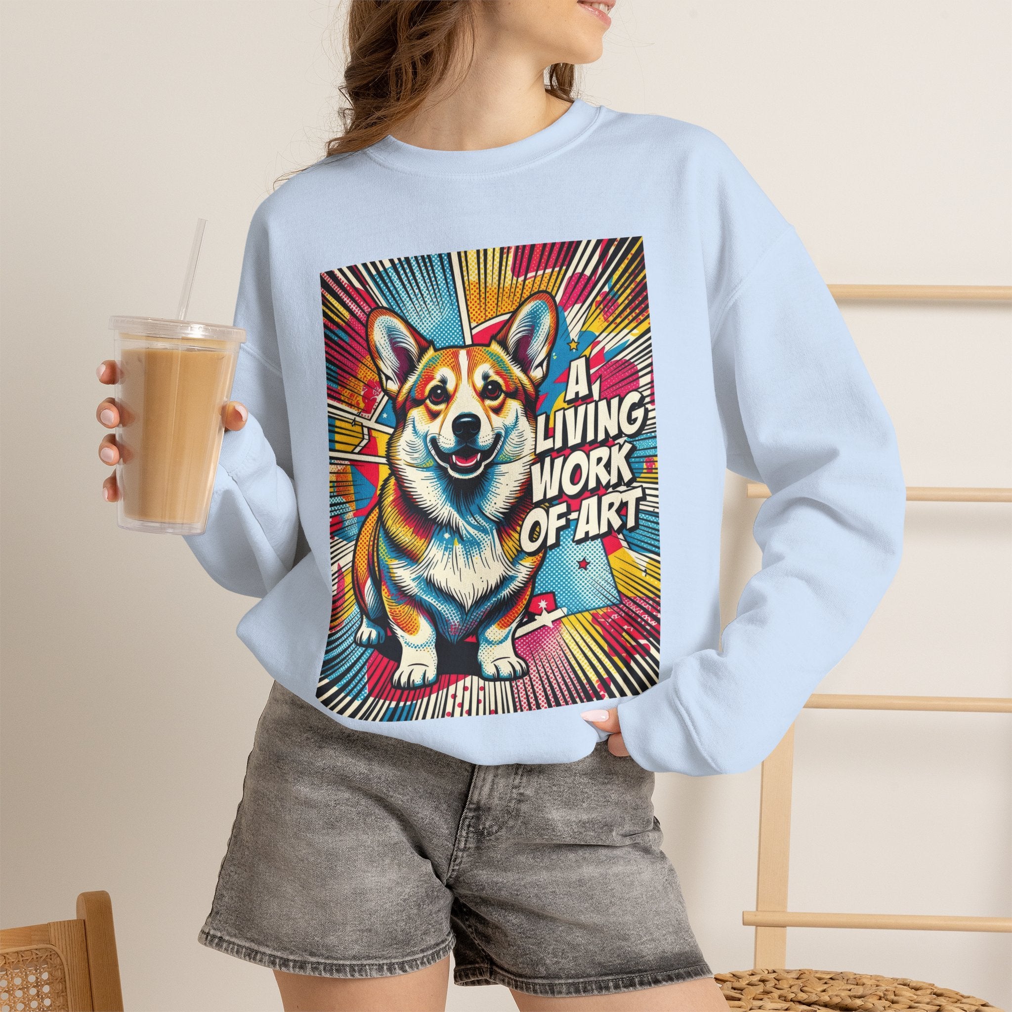 Corgi Sweatshirt | Living Work of Art Collection | Pop Art