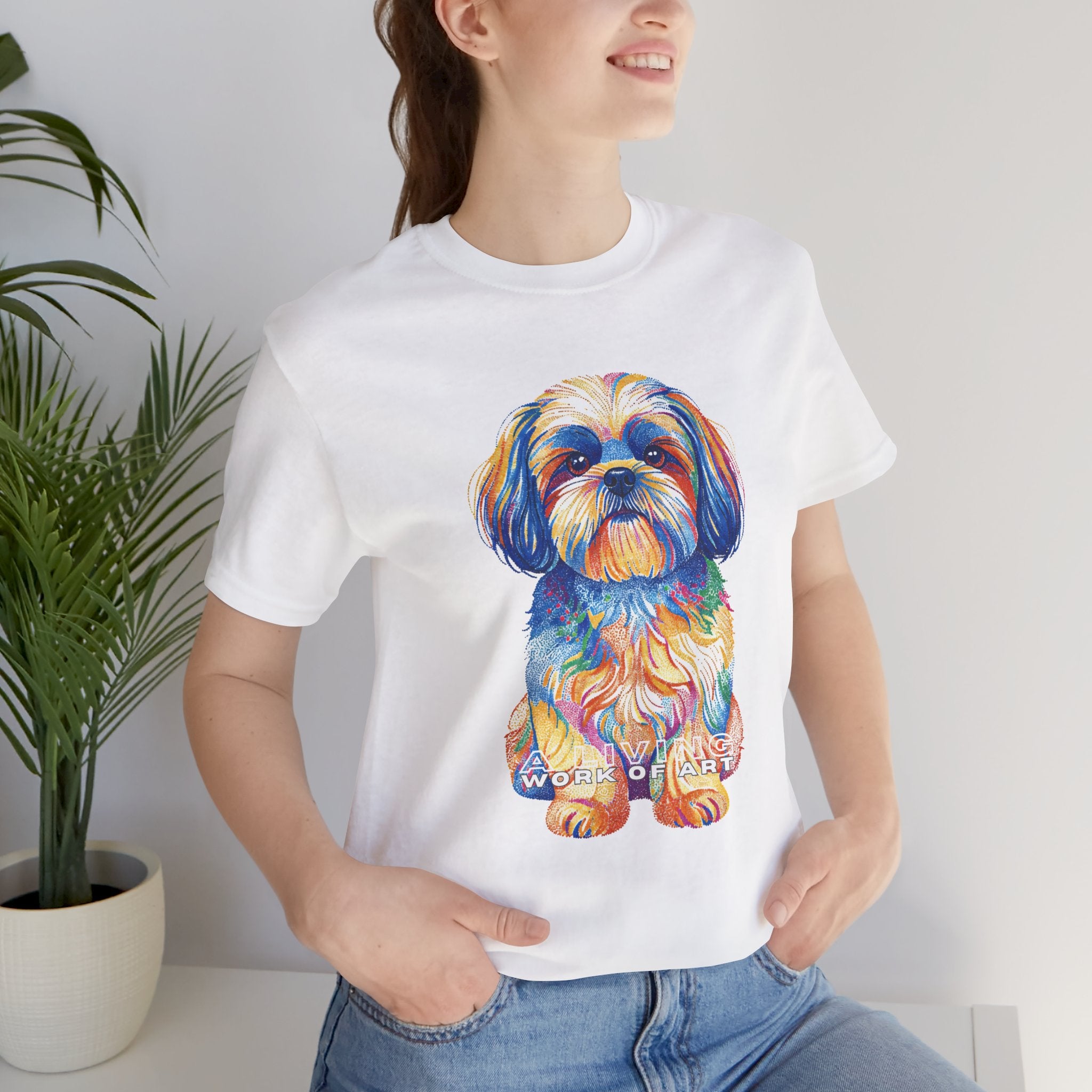 Shih Tzu T Shirt | Living Work of Art Collection | Pointillism Style