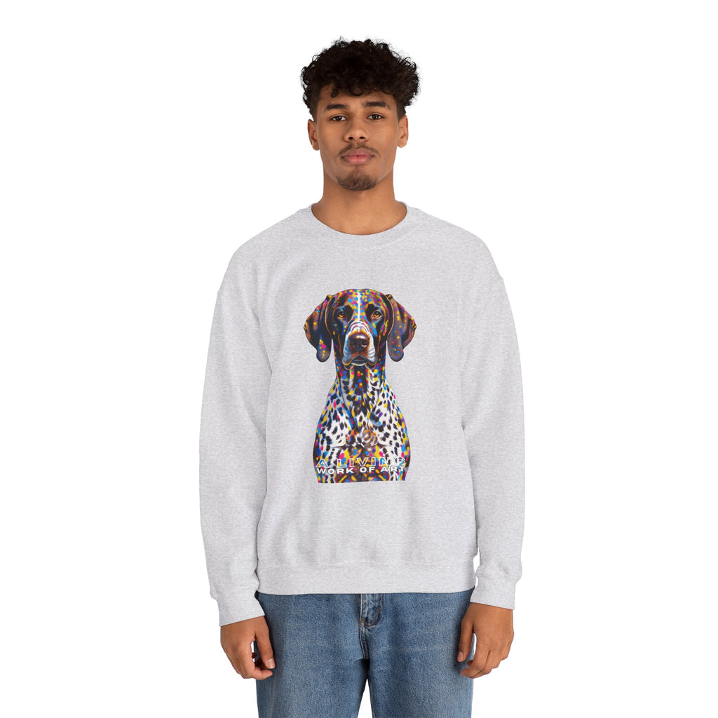 German Shorthaired Pointer Sweatshirt | Living Work of Art Collection | Pointillism Style