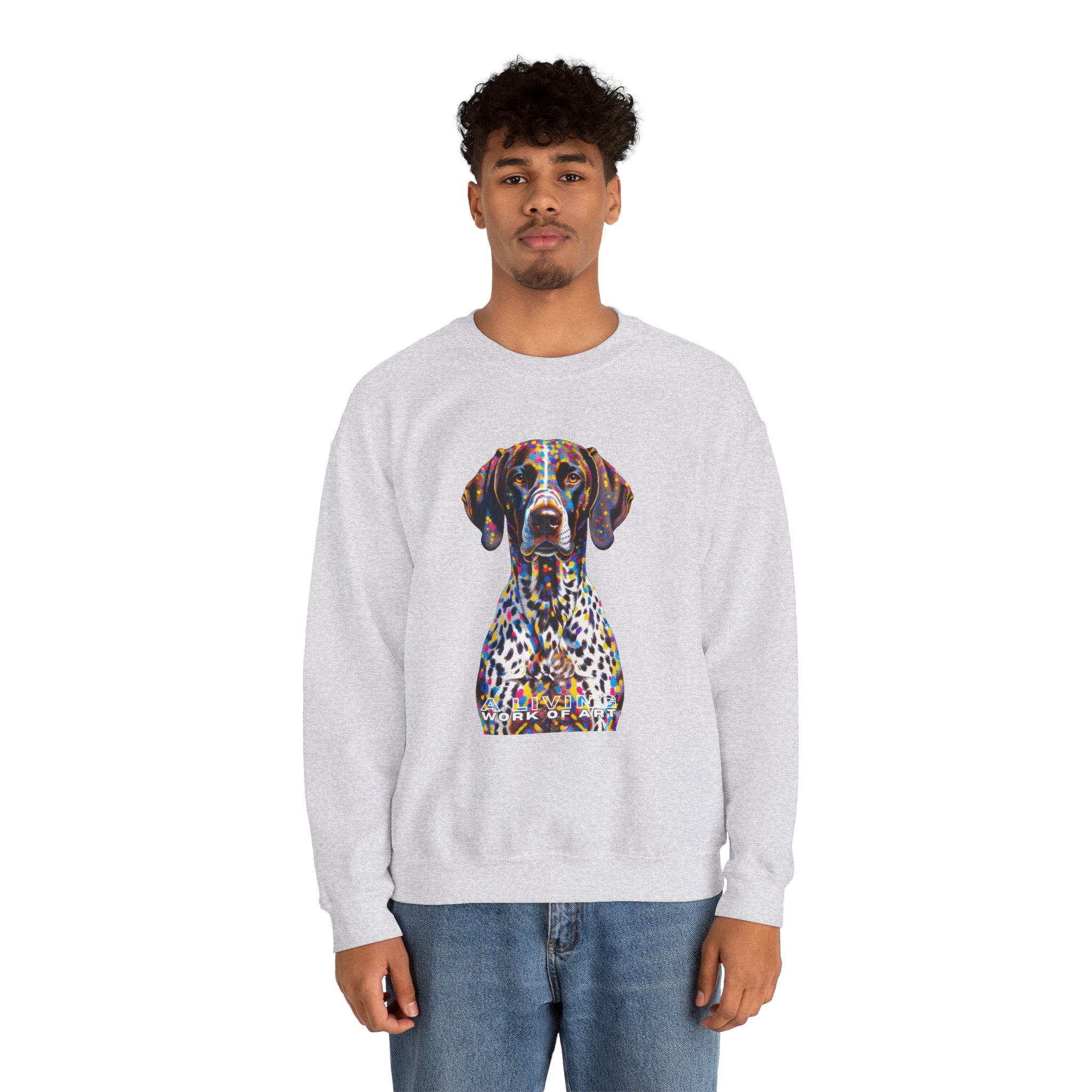 German Shorthaired Pointer Sweatshirt | Living Work of Art Collection | Pointillism Style