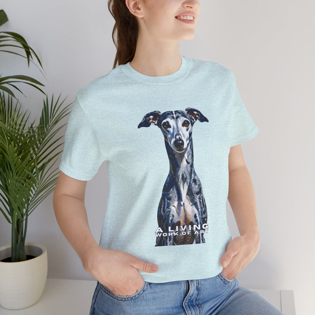 Whippet T Shirt | Living Work of Art Collection | Pointillism Style
