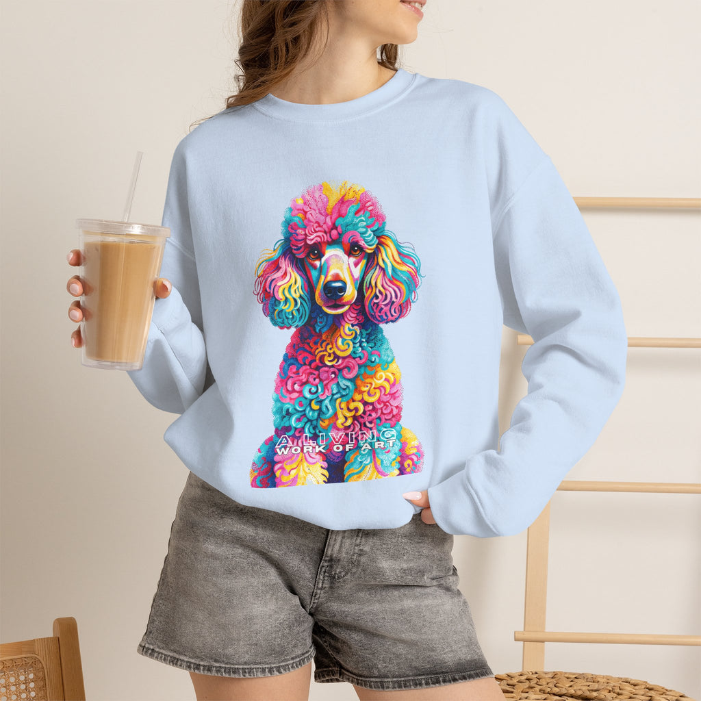 Poodle Sweatshirt | Living Work of Art Collection | Pointillism Style