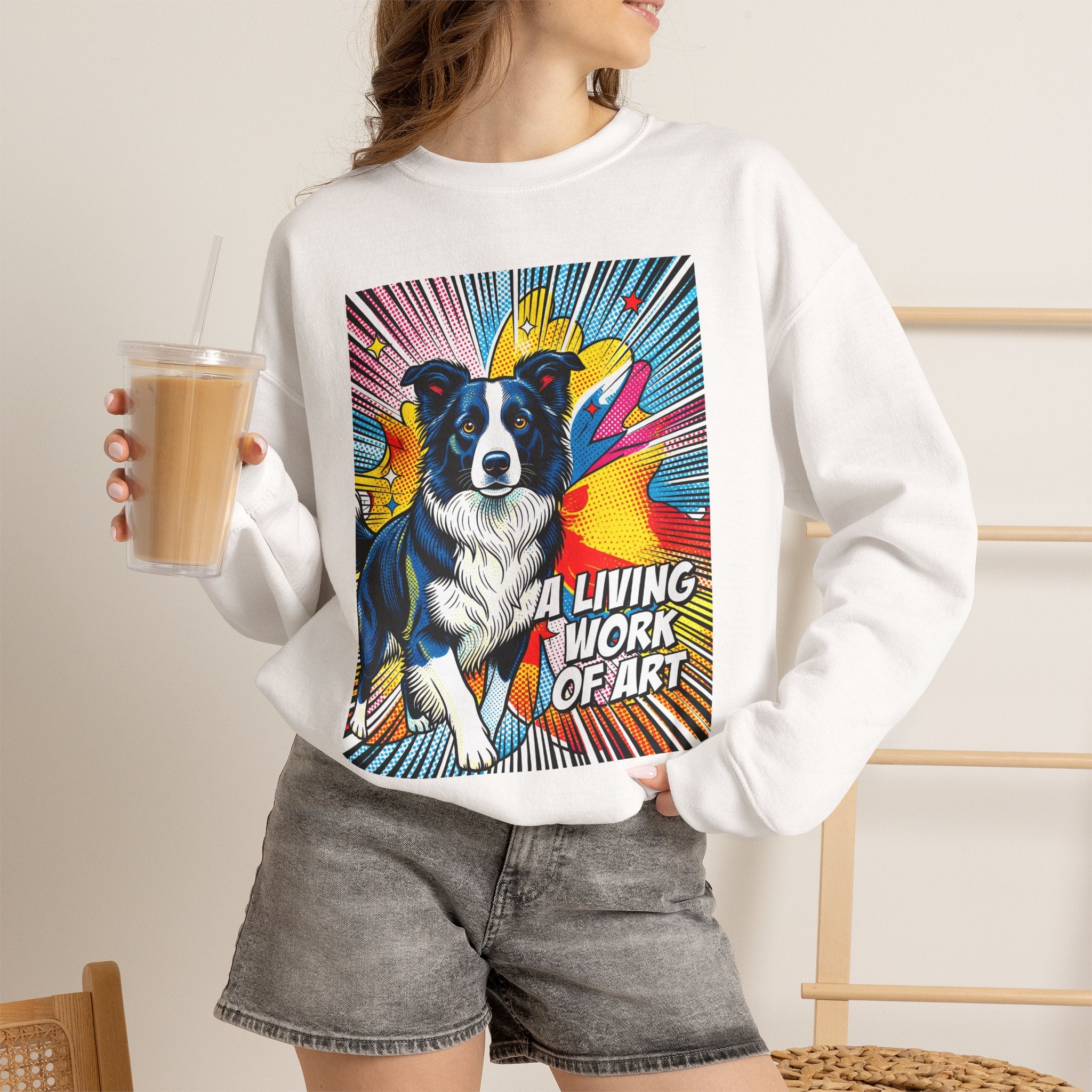 Border Collie Sweatshirt | Living Work of Art Collection | Pop Art