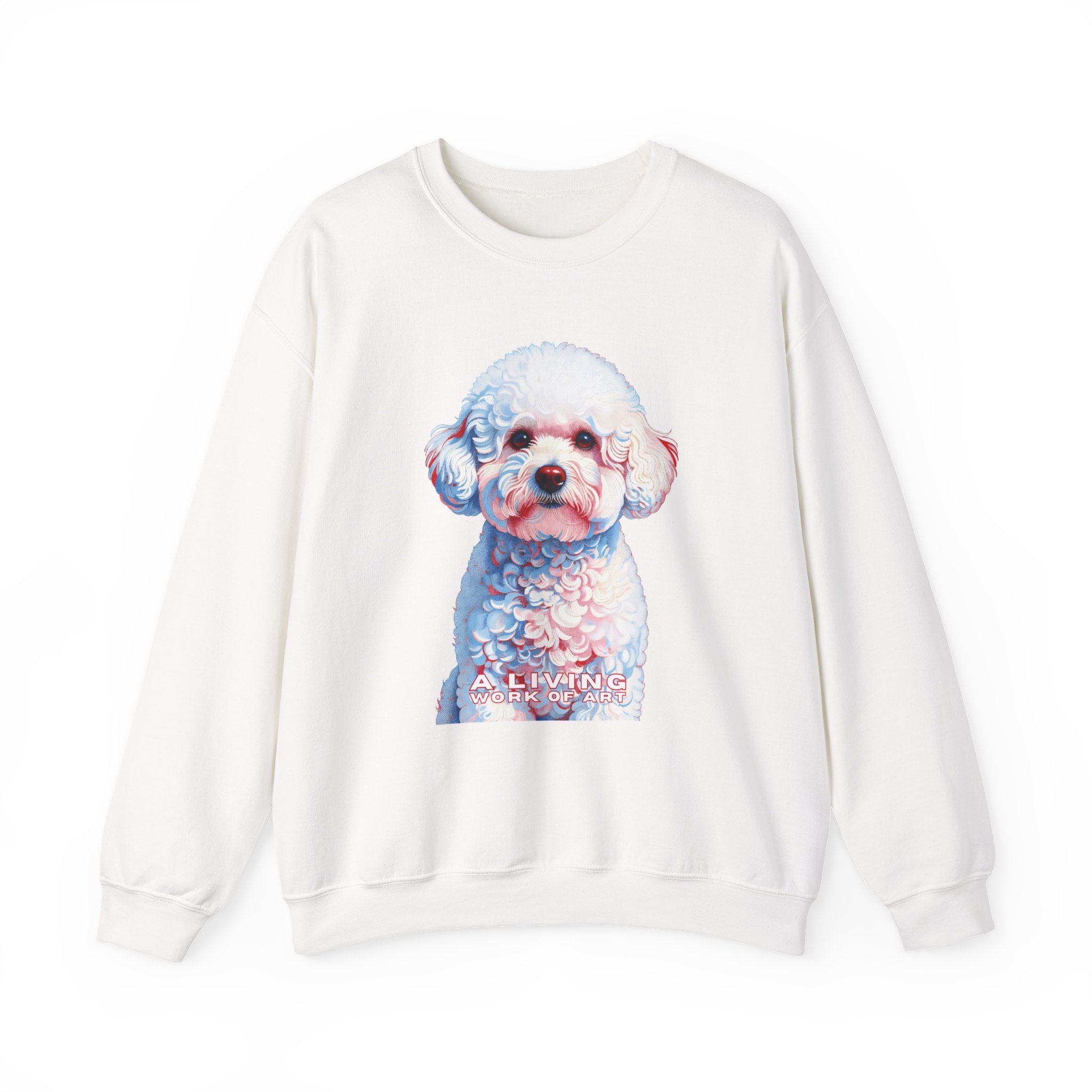 Bichon Frise Sweatshirt | Living Work of Art Collection | Pointillism Style
