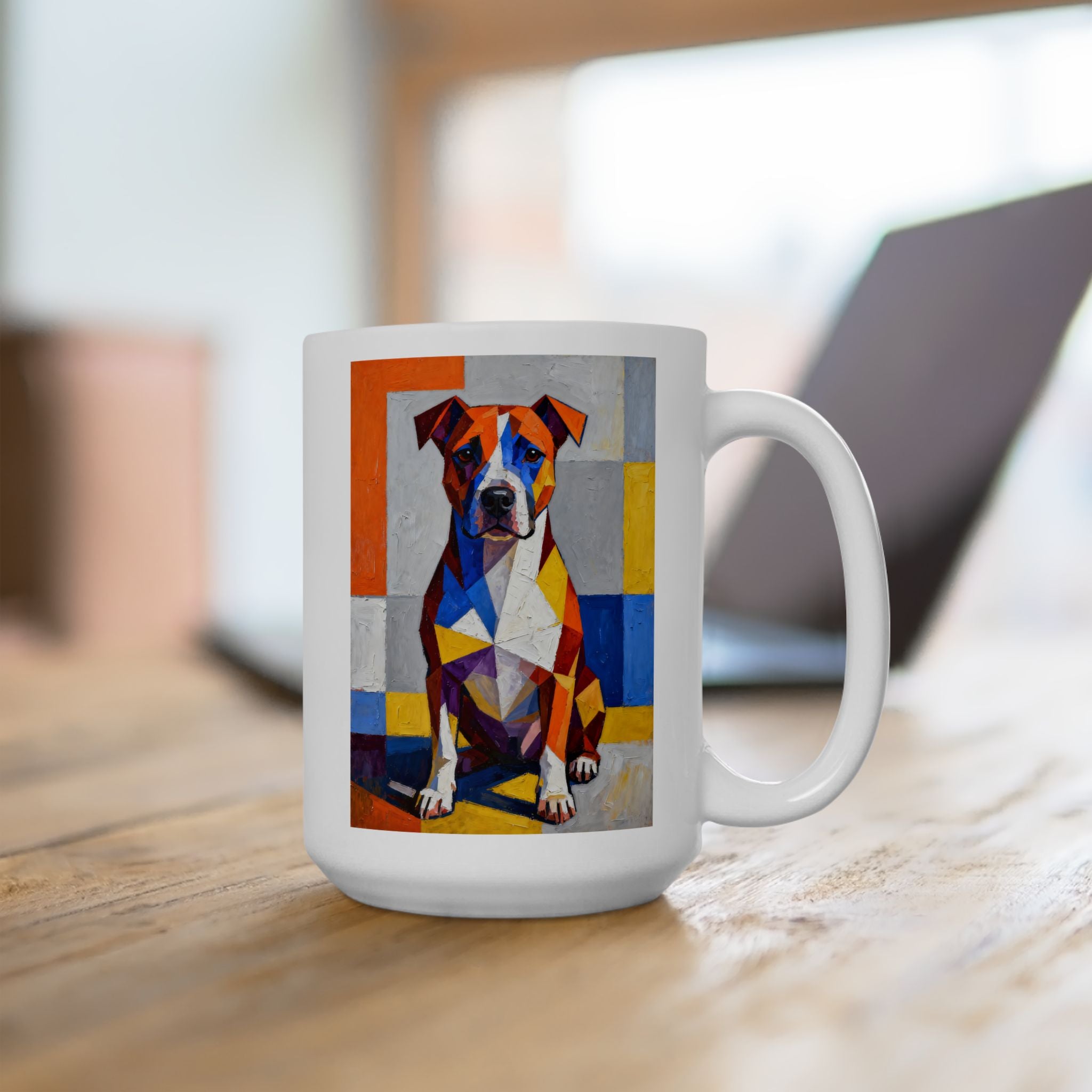 Staffordshire Bull Terrier Coffee Mug | Living Work of Art Collection | Cubist Style