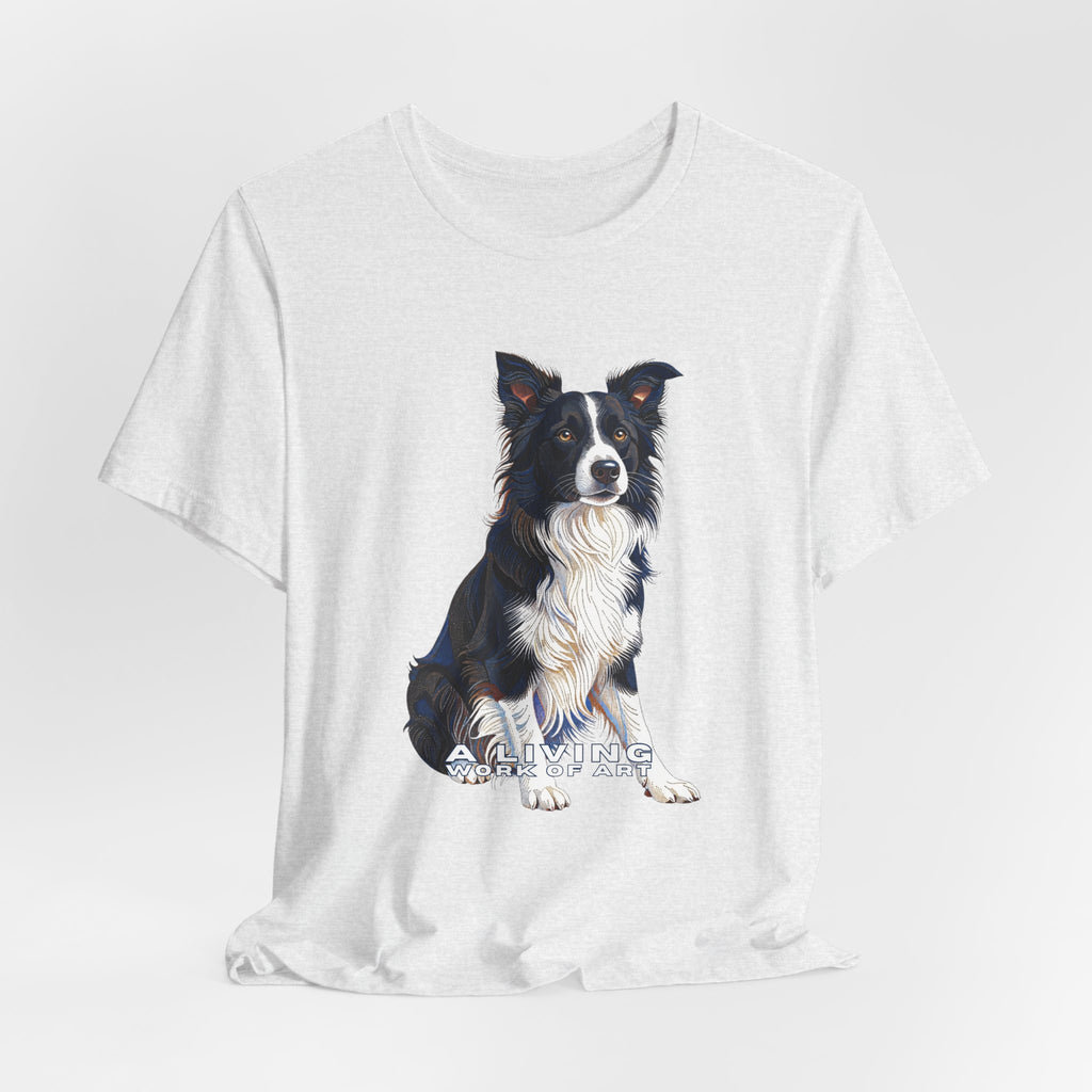 Border Collie T Shirt | Living Work of Art Collection | Pointillism Style