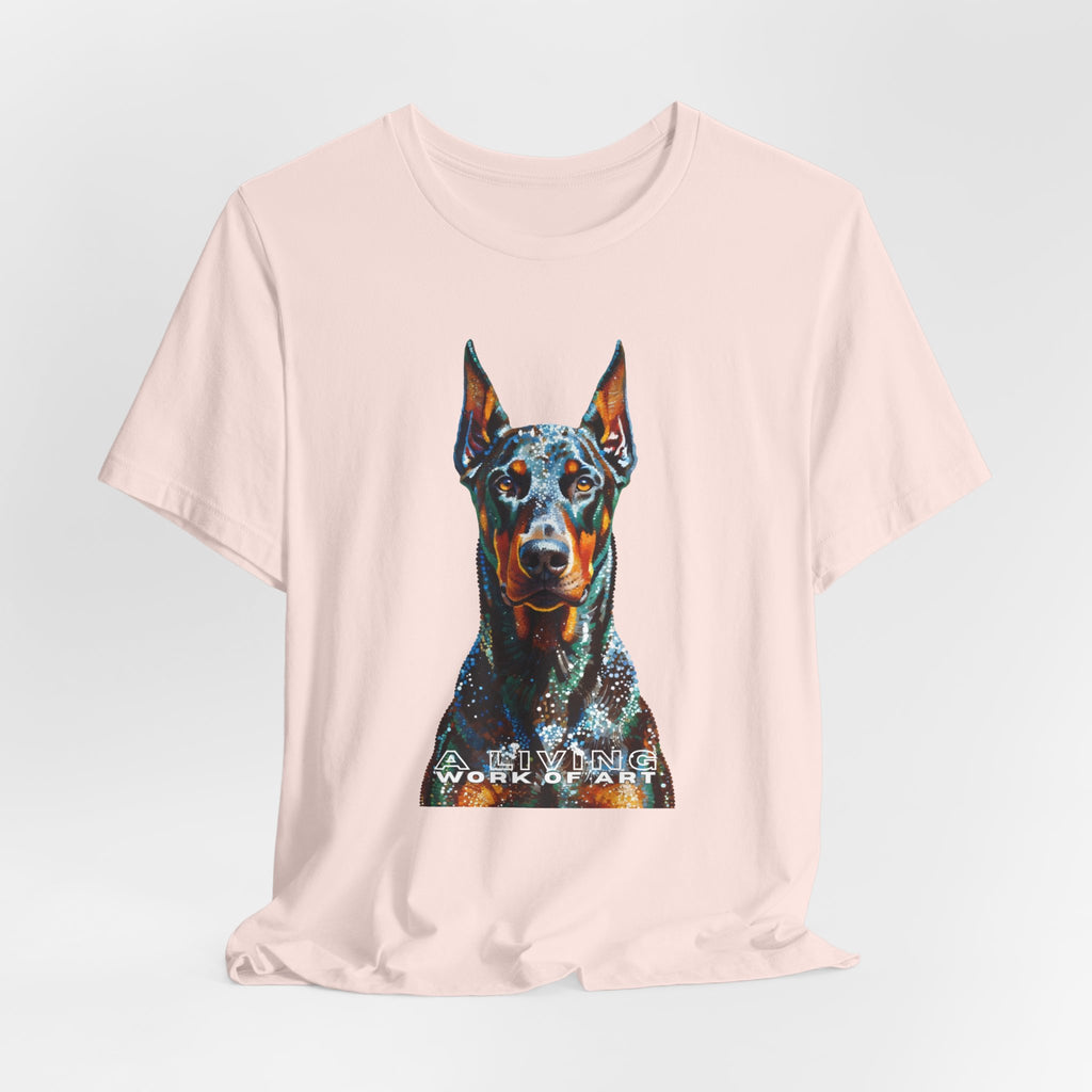Doberman Pinscher T Shirt | Living Work of Art Collection | Pointillism Style