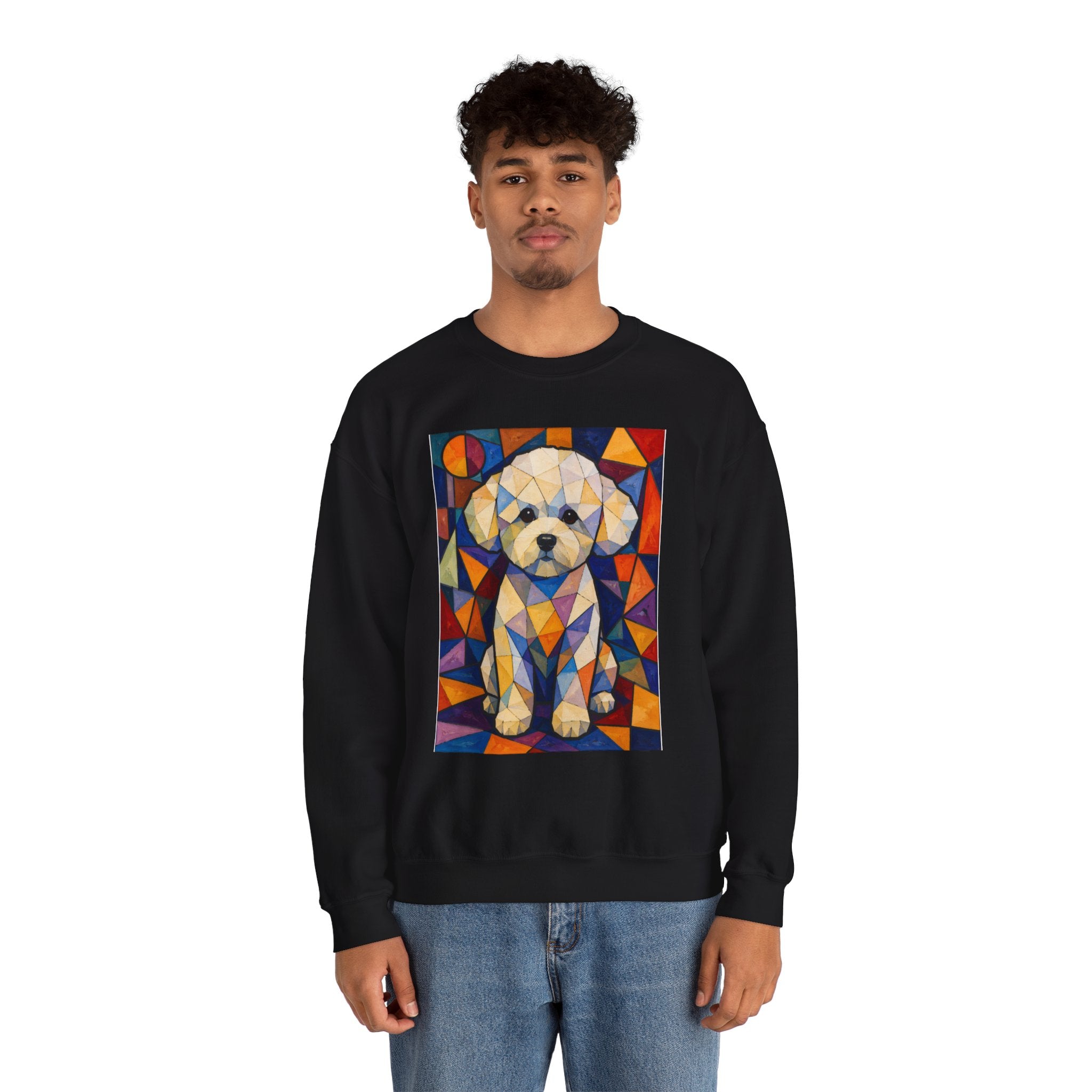 Bichon Frise Sweatshirt | Living Work of Art Collection | Cubist Style