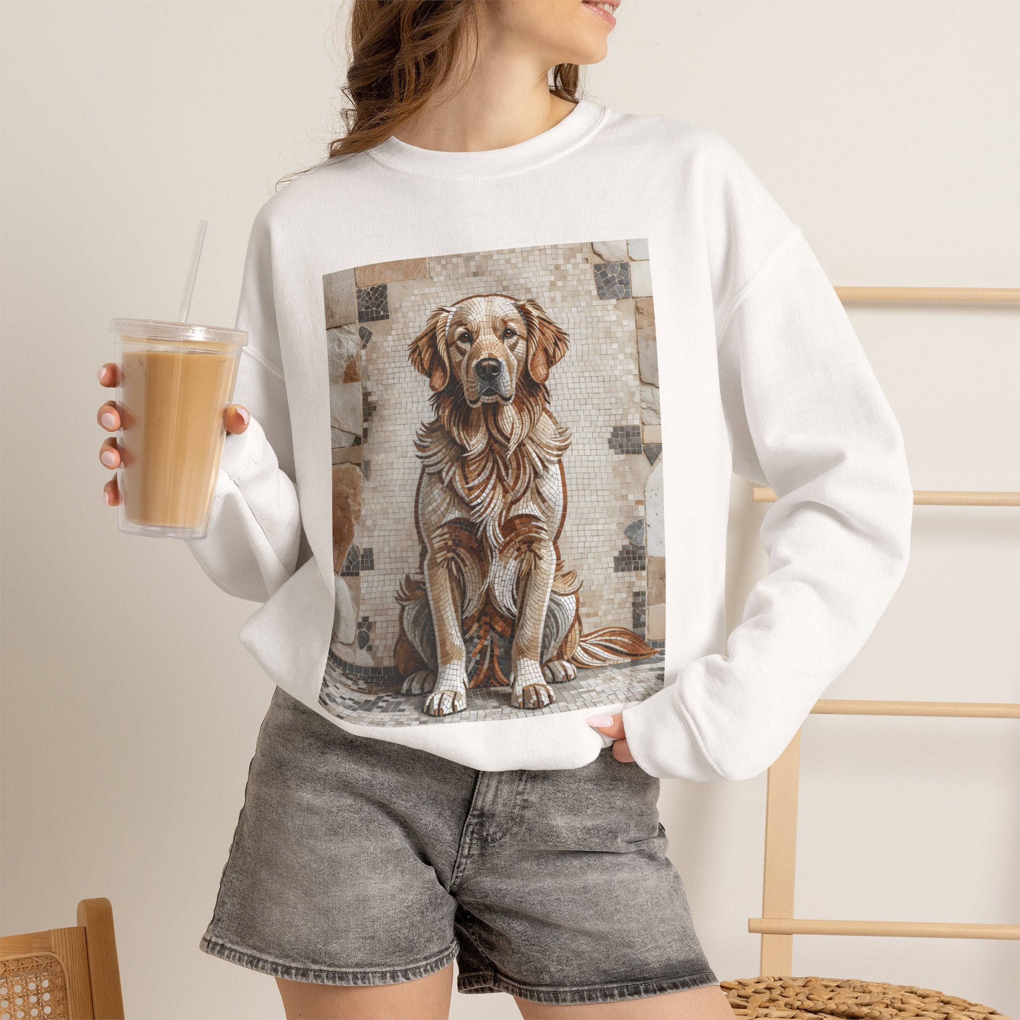 Golden Retriever Sweatshirt | Living Work of Art Collection | Mosaic Style