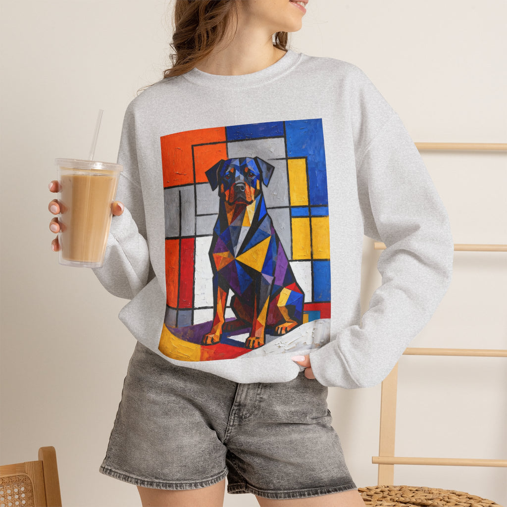 Rottweiler Sweatshirt | Living Work of Art Collection | Cubist Style