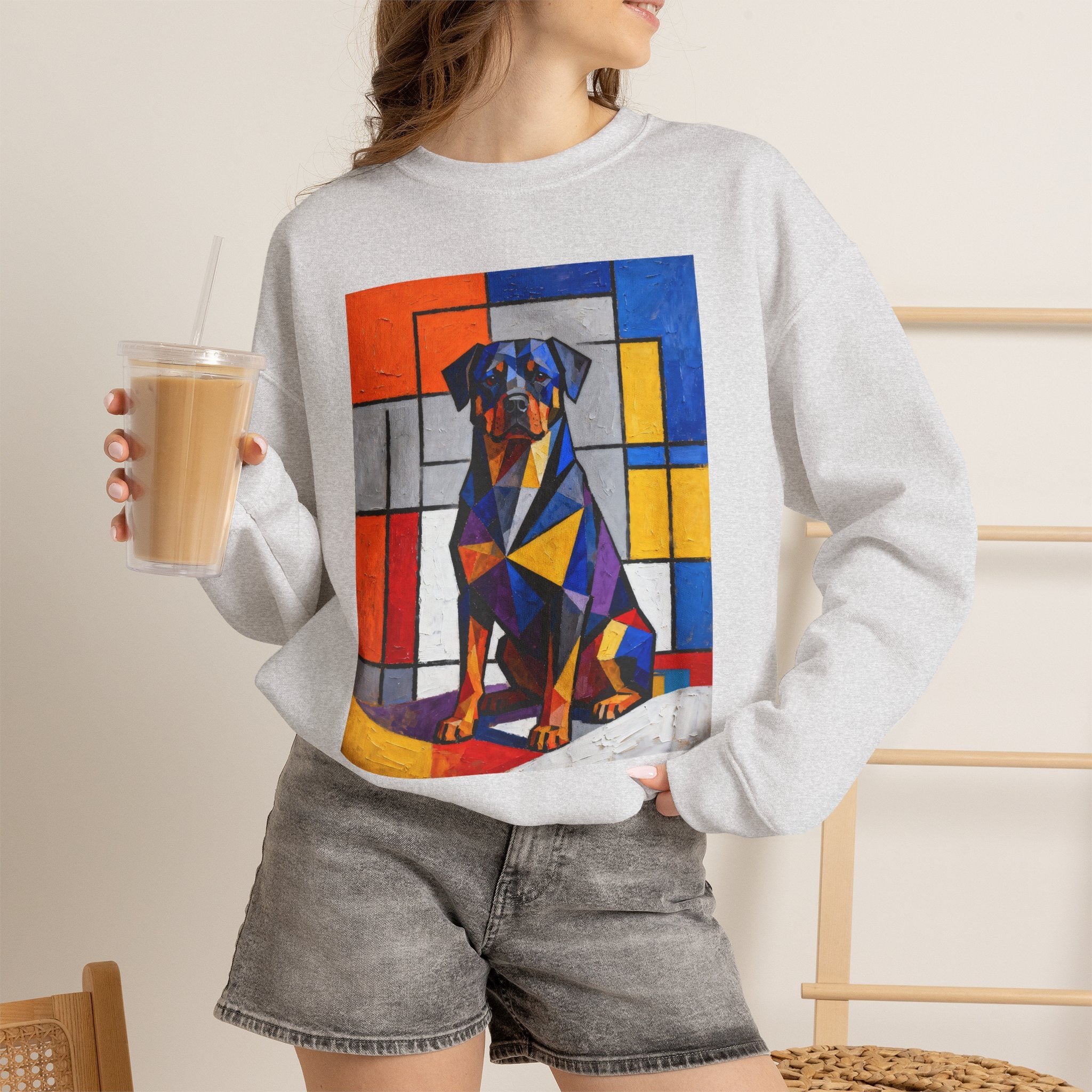 Rottweiler Sweatshirt | Living Work of Art Collection | Cubist Style