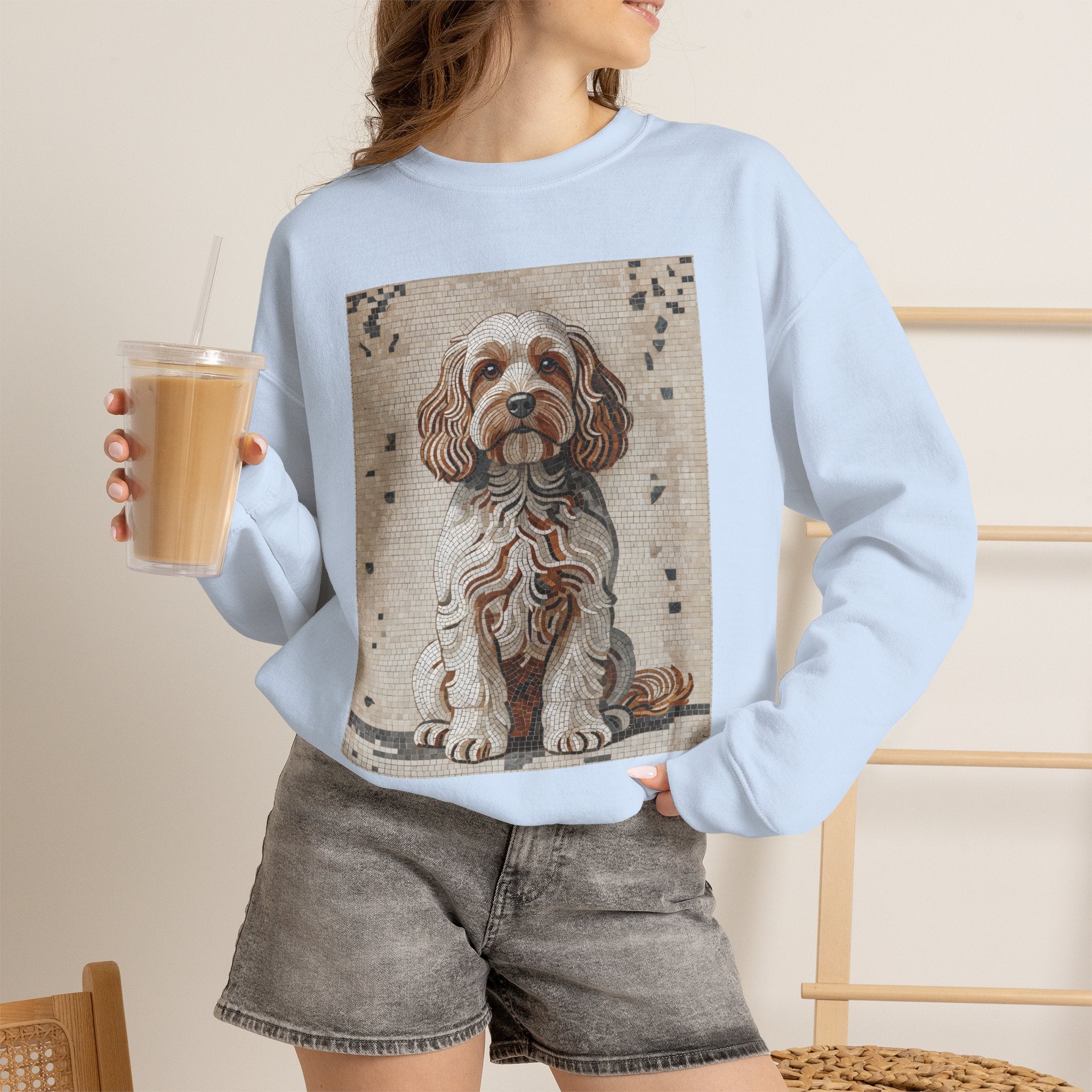 Cavapoo Sweatshirt | Living Work of Art Collection | Mosaic Style