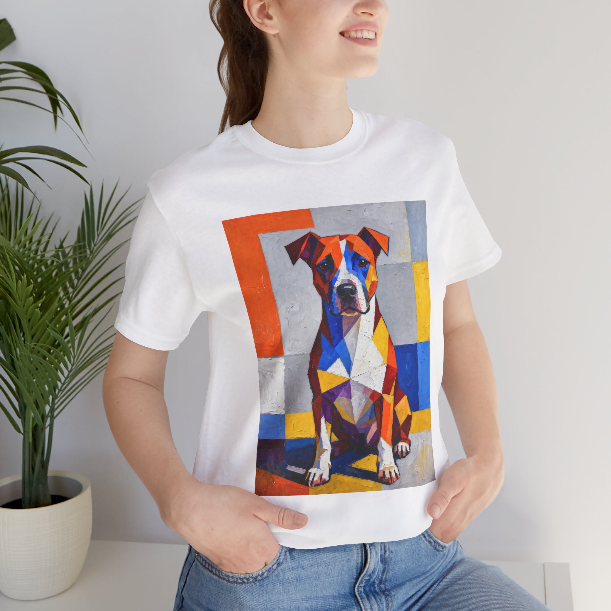 Staffordshire Bull Terrier T Shirt | Living Work of Art Collection | Cubist Style
