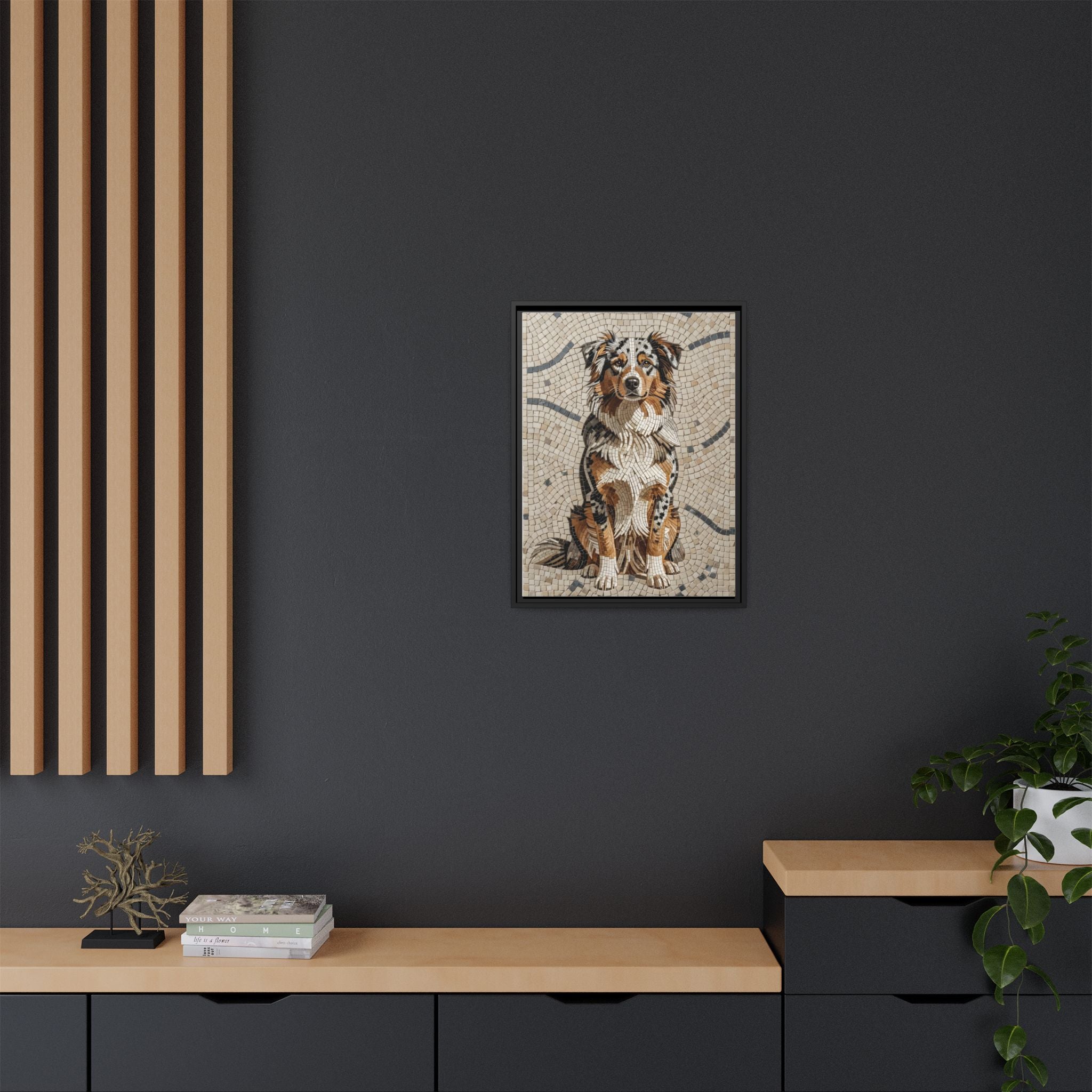 Australian Shepherd Canvas Wall Art | Living Work of Art Collection | Mosaic Style Print