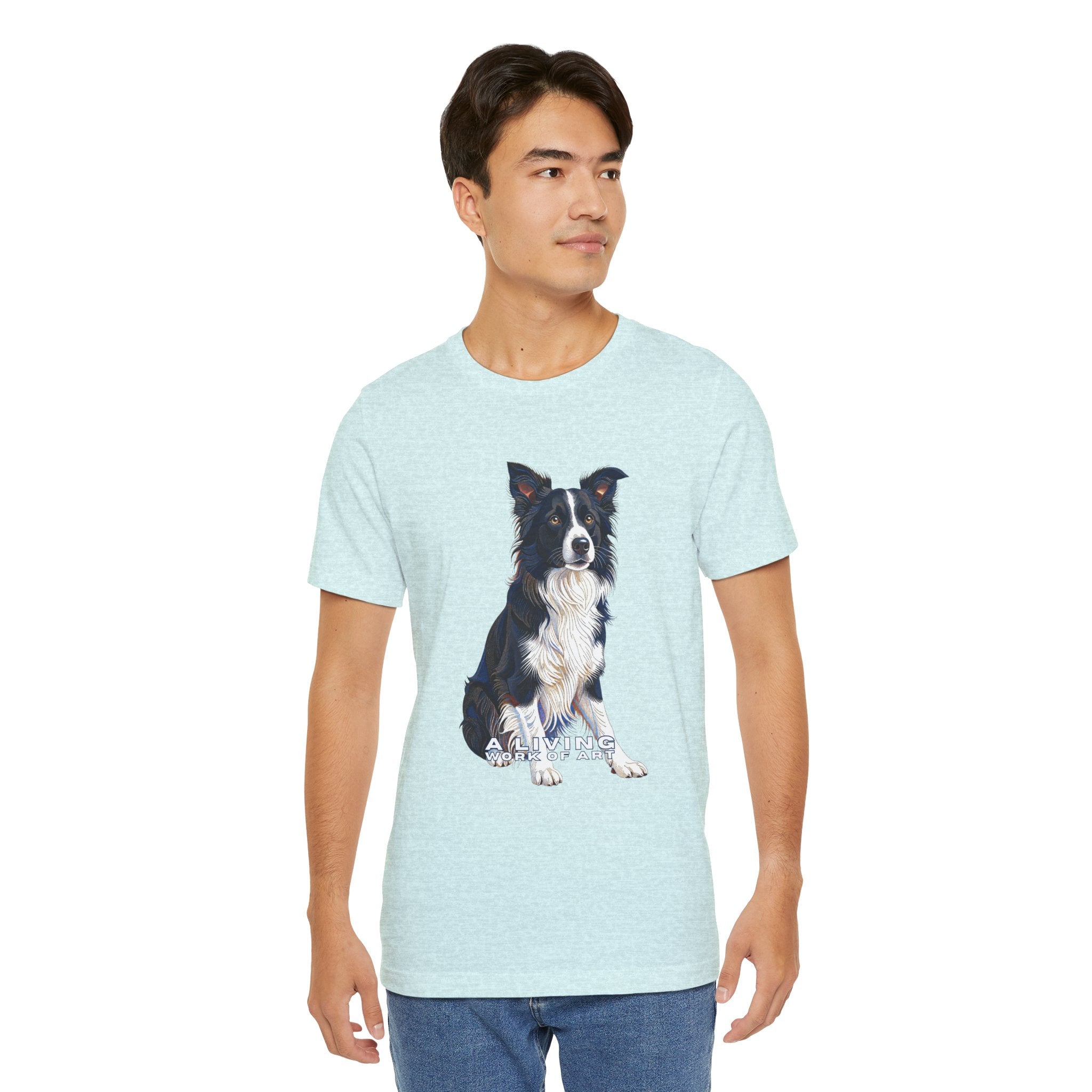 Border Collie T Shirt | Living Work of Art Collection | Pointillism Style