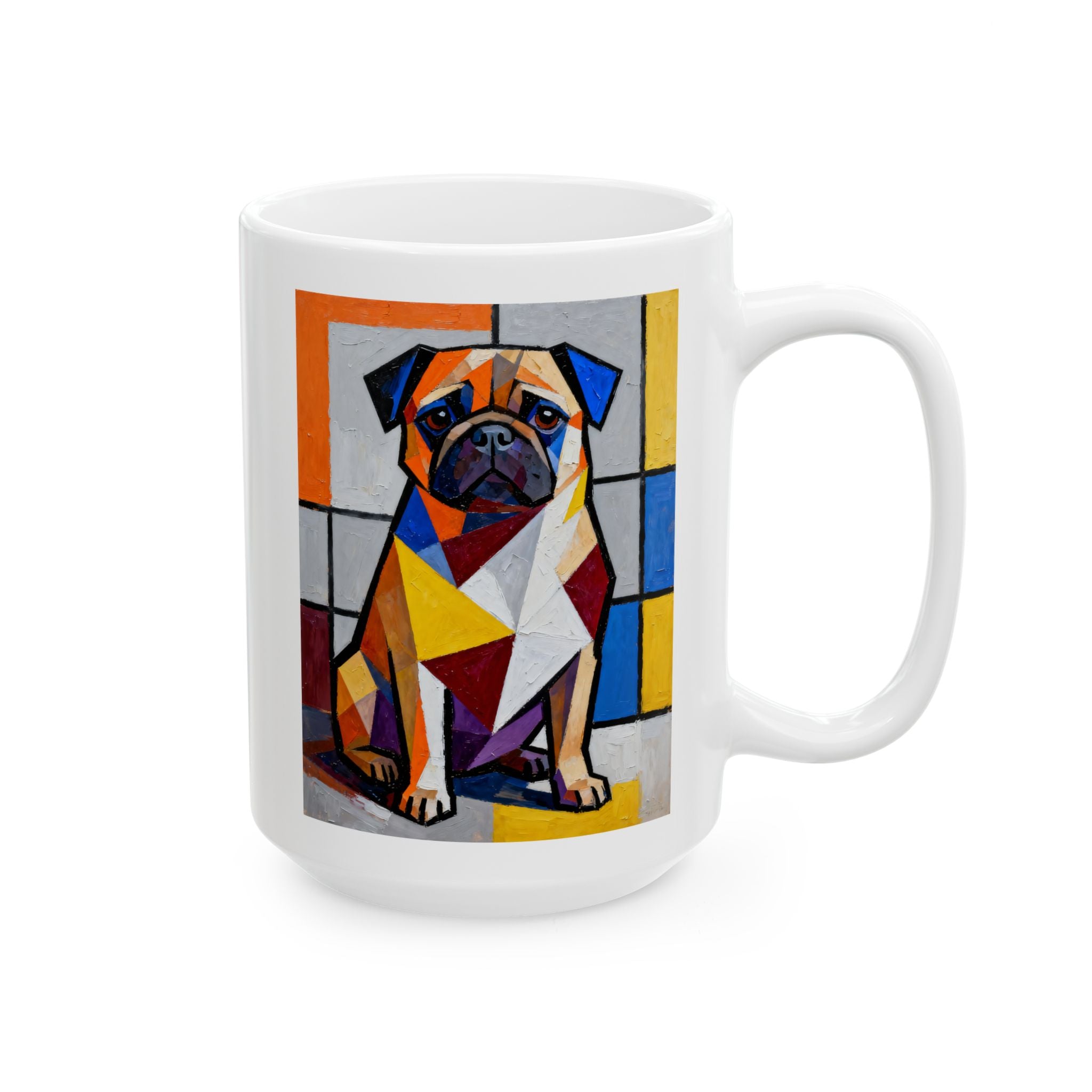 Pug Coffee Mug | Living Work of Art Collection | Cubist Style