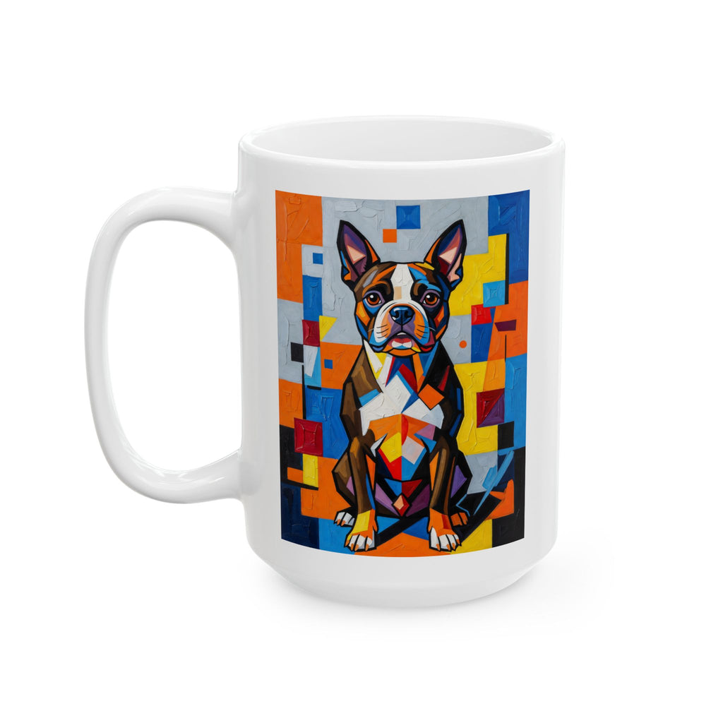 Boston Terrier Coffee Mug | Living Work of Art Collection | Cubist Style