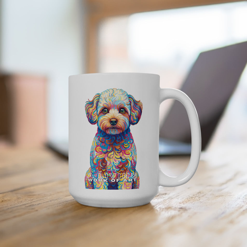 Maltipoo Coffee Mug | Living Work of Art Collection | Pointillism Style