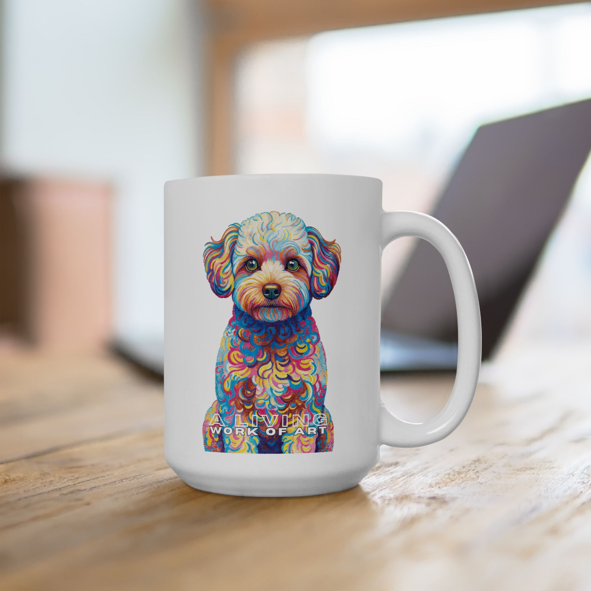 Maltipoo Coffee Mug | Living Work of Art Collection | Pointillism Style
