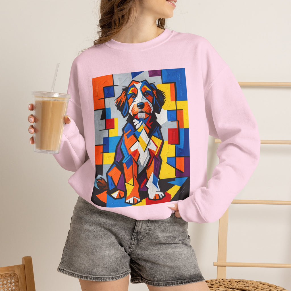 Bernedoodle Sweatshirt | Living Work of Art Collection | Cubist Style
