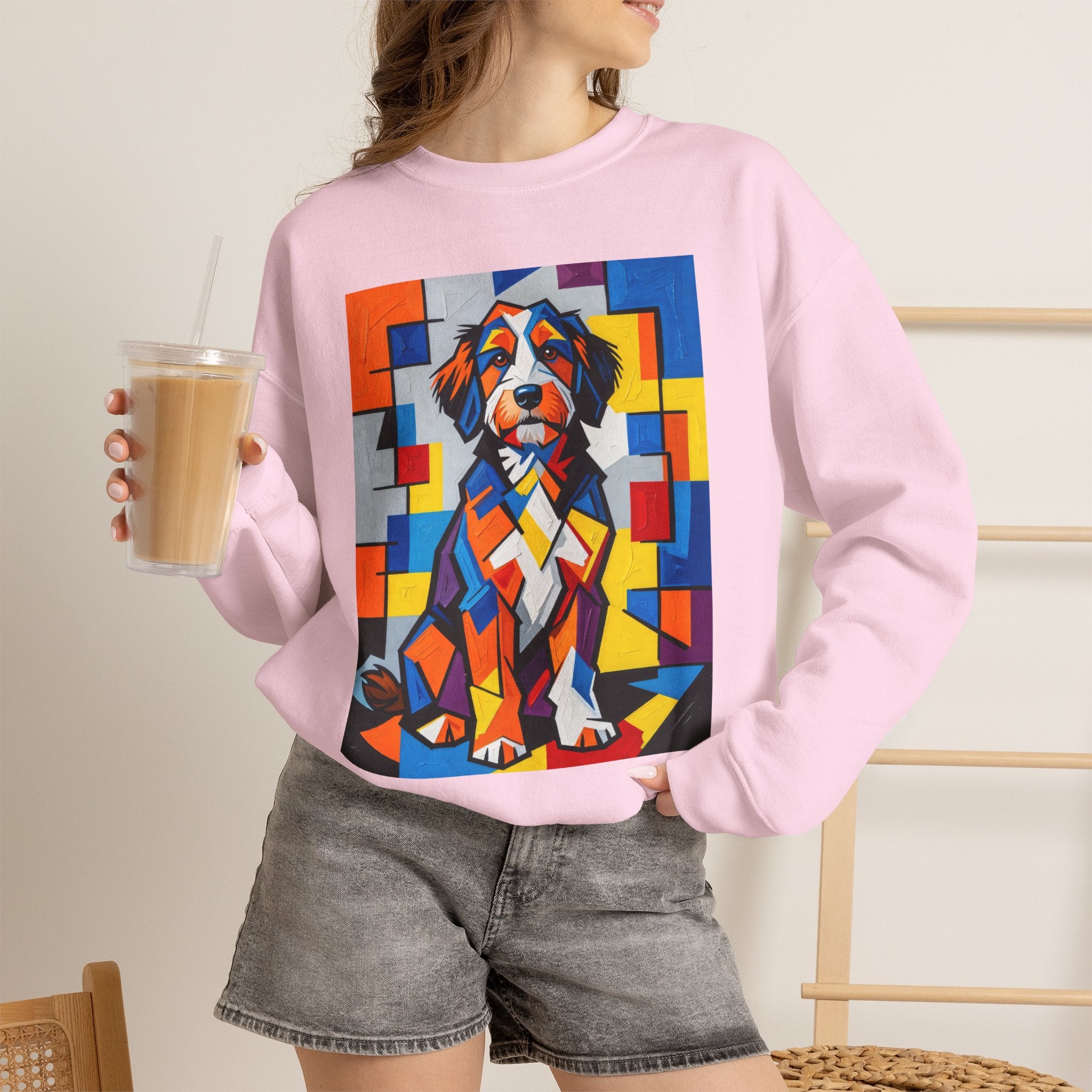 Bernedoodle Sweatshirt | Living Work of Art Collection | Cubist Style