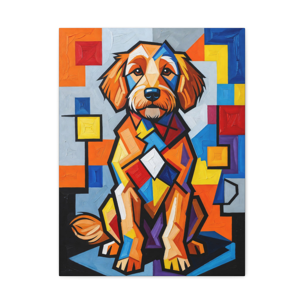 Goldendoodle Canvas Wall Art | Living Work of Art Collection | Cubist Style Print