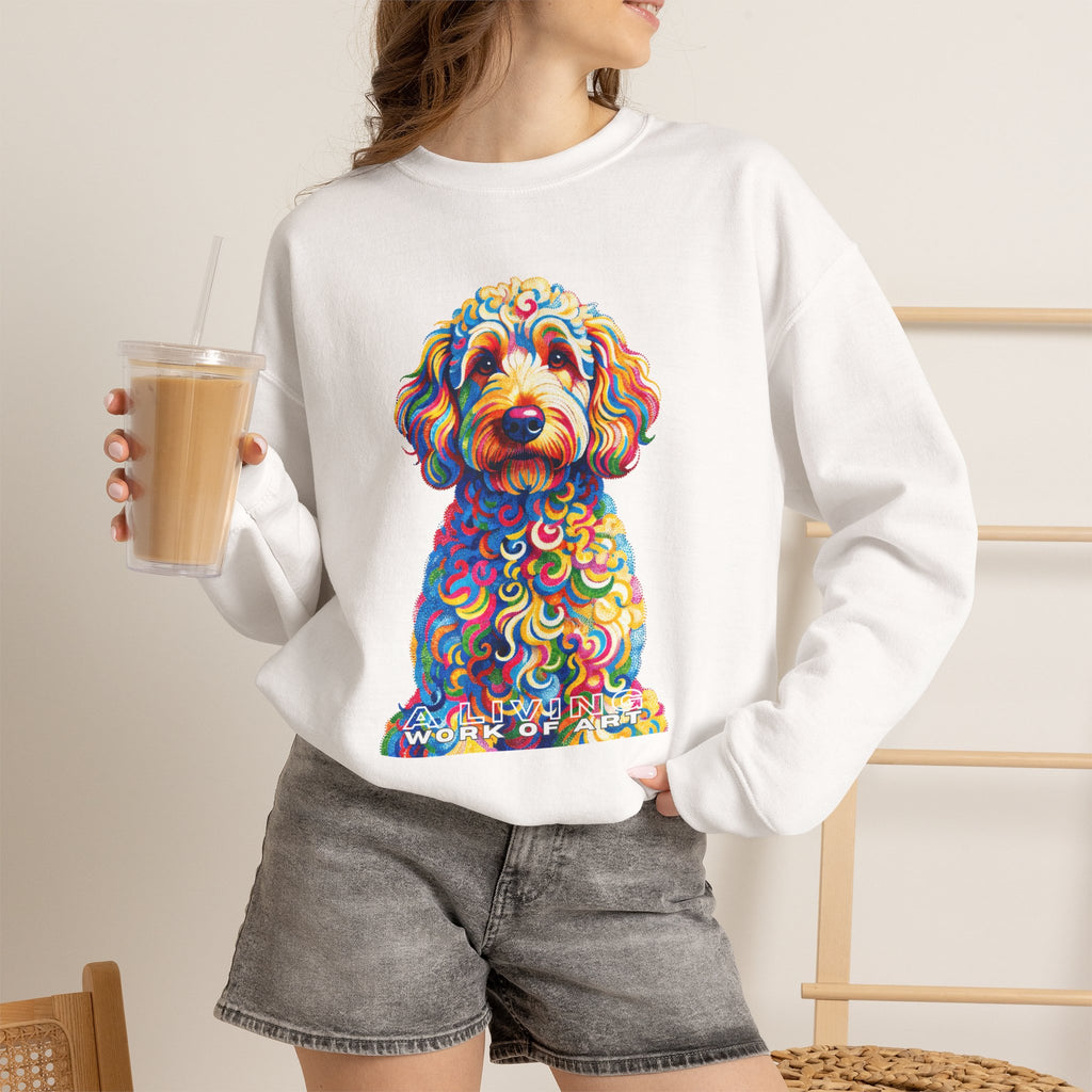 Goldendoodle Sweatshirt | Living Work of Art Collection | Pointillism Style