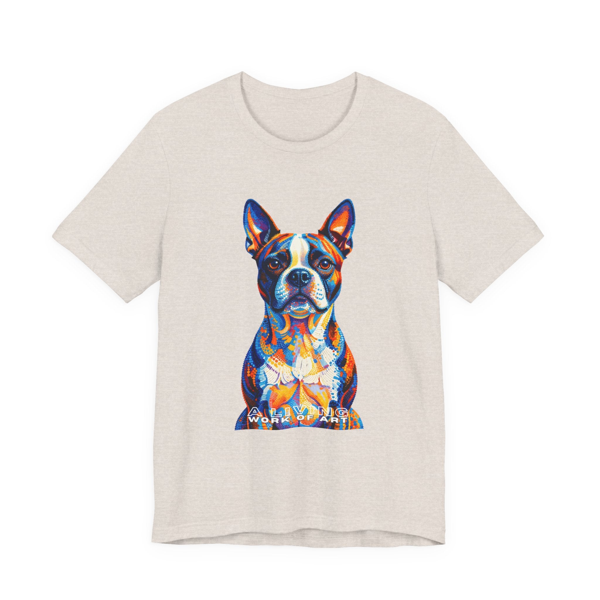 Boston Terrier T Shirt | Living Work of Art Collection | Pointillism Style
