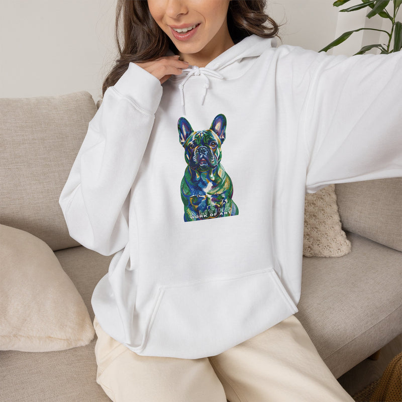 French Bulldog Hoodie | Living Work of Art Collection | Pointillism Style