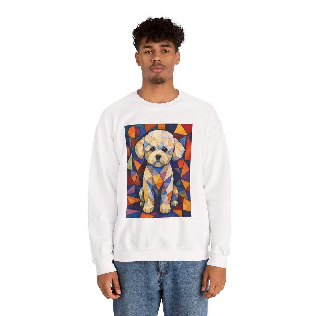 Bichon Frise Sweatshirt | Living Work of Art Collection | Cubist Style