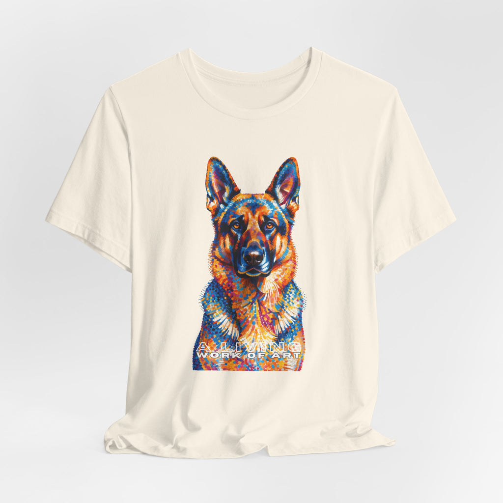 German Shepherd T Shirt | Living Work of Art Collection | Pointillism Style
