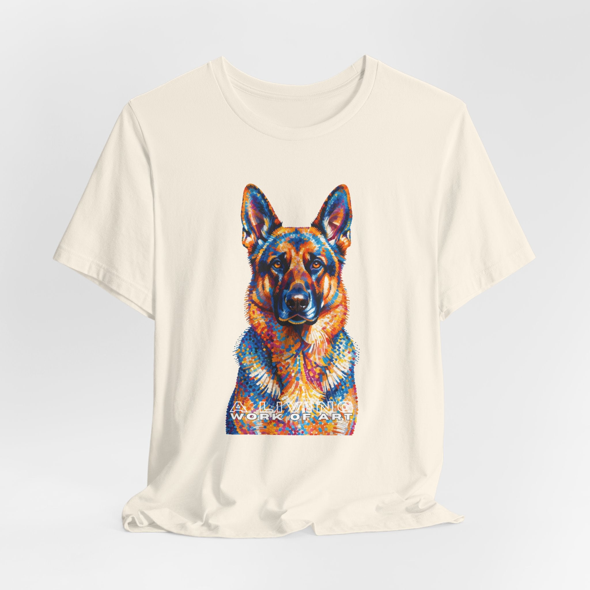 German Shepherd T Shirt | Living Work of Art Collection | Pointillism Style