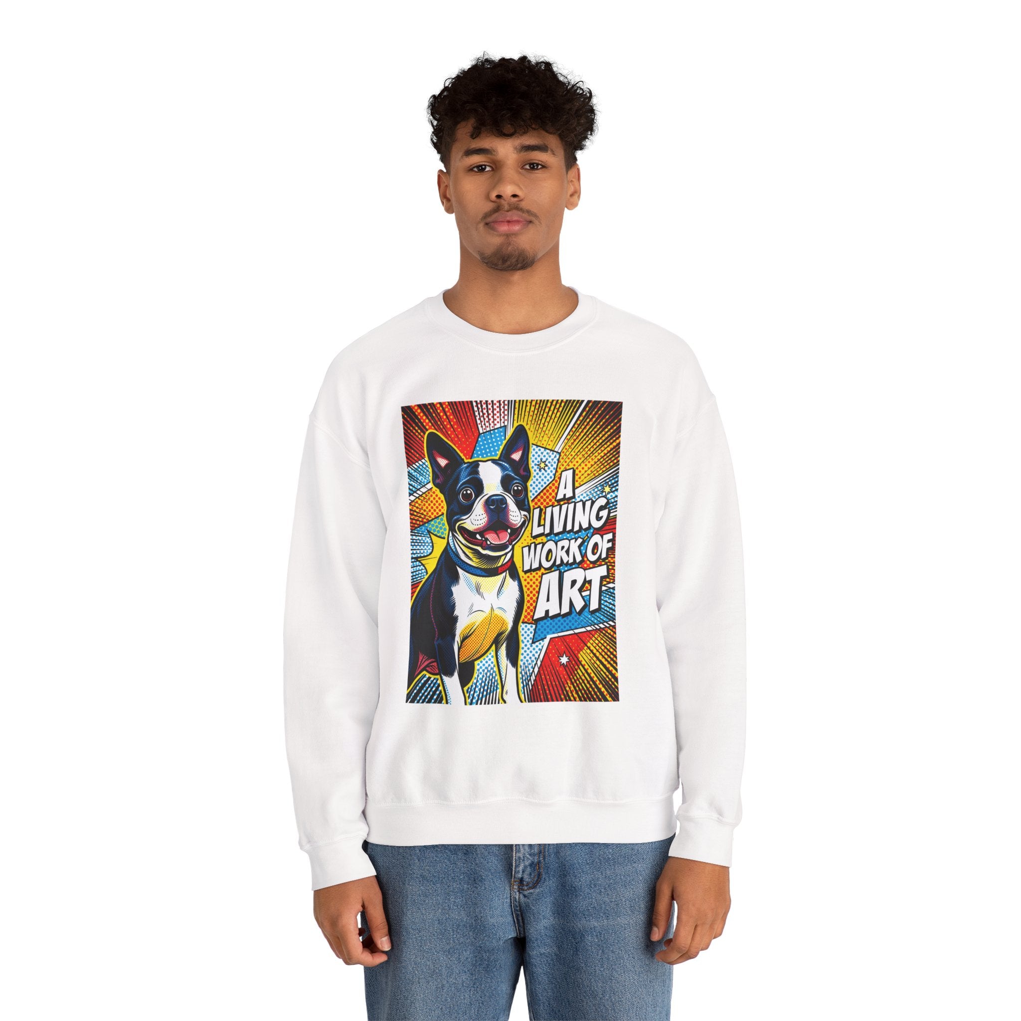 Boston Terrier Sweatshirt | Living Work of Art Collection | Pop Art
