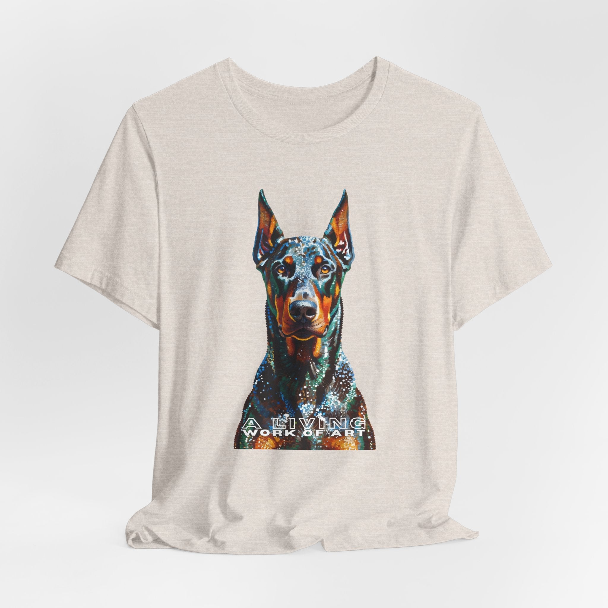 Doberman Pinscher T Shirt | Living Work of Art Collection | Pointillism Style