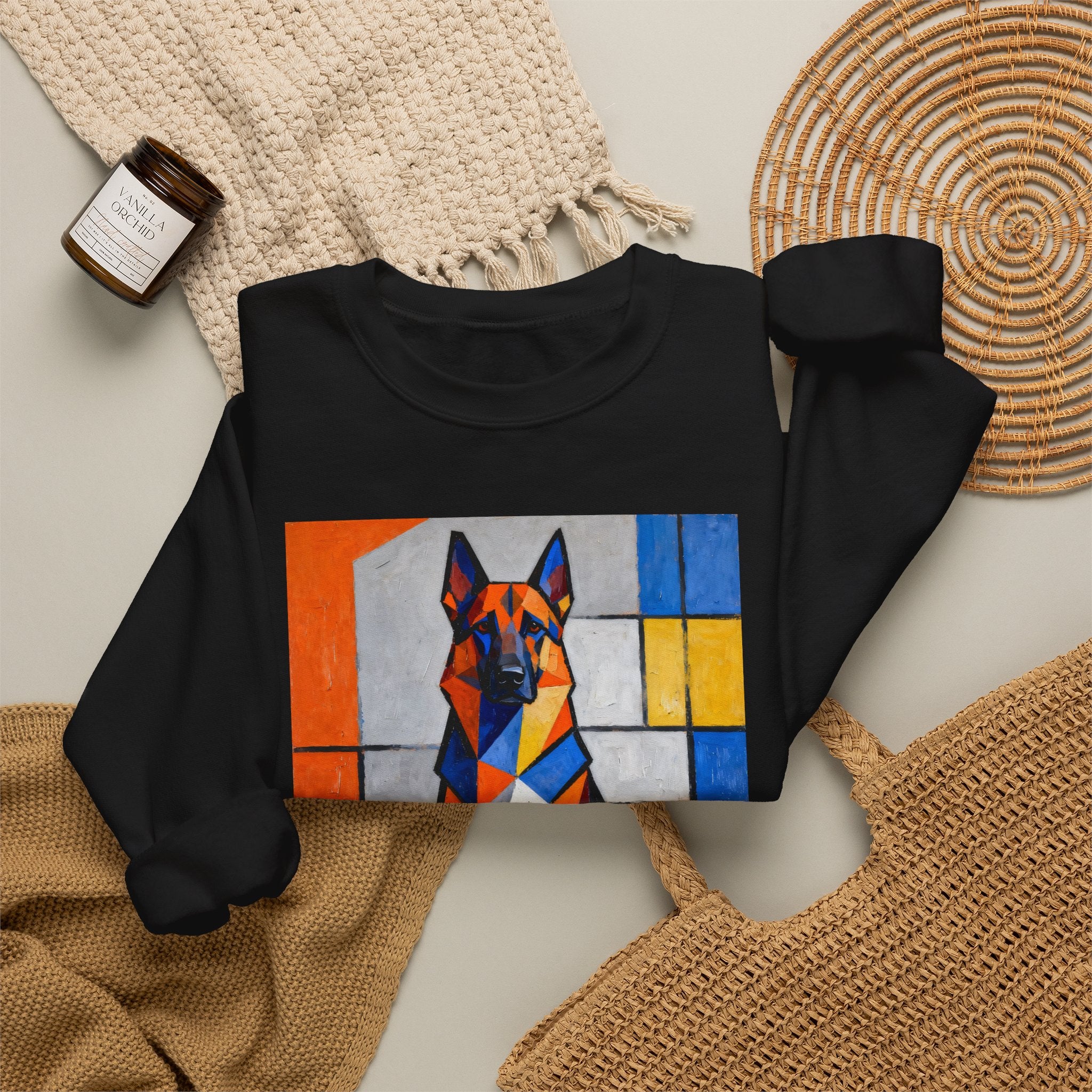German Shepherd Sweatshirt | Living Work of Art Collection | Cubist Style