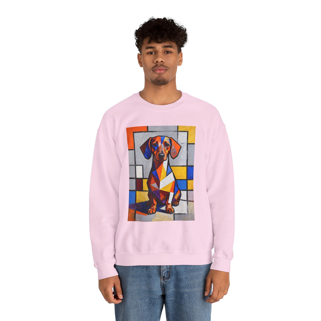 Dachshund Sweatshirt | Living Work of Art Collection | Cubist Style