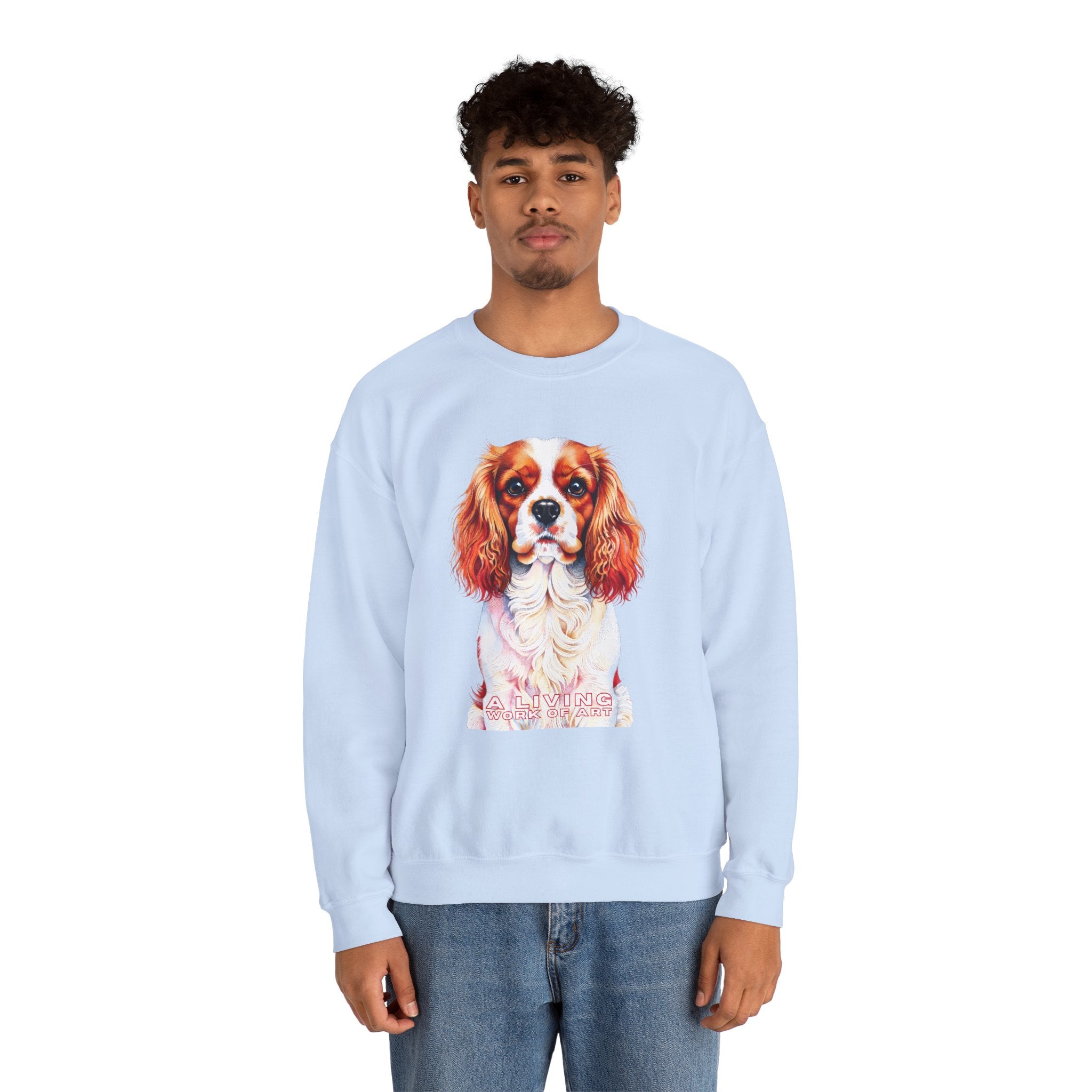 Cavalier King Charles Spaniel Sweatshirt | Living Work of Art Collection | Pointillism Style