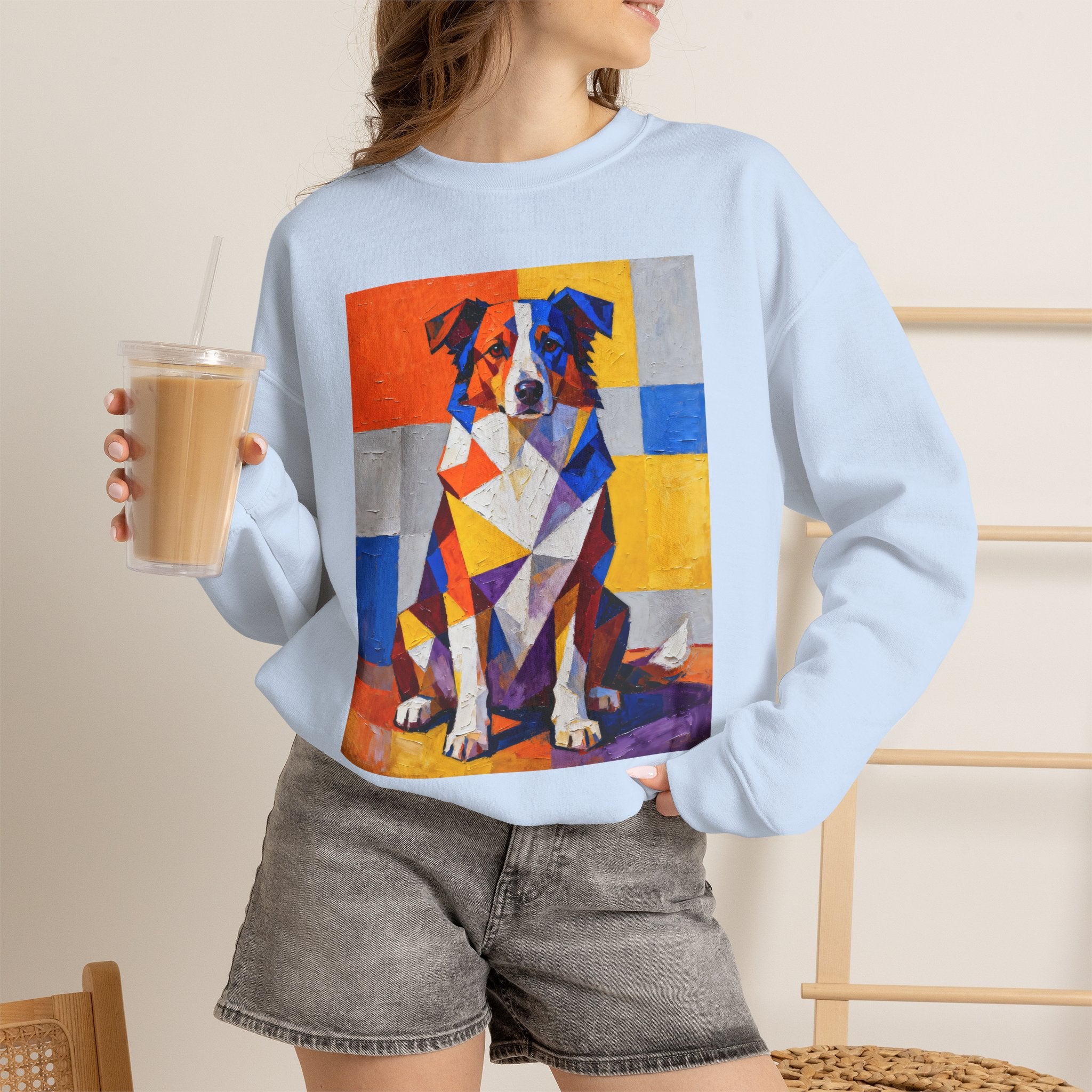 Australian Shepherd Sweatshirt | Living Work of Art Collection | Cubist Style